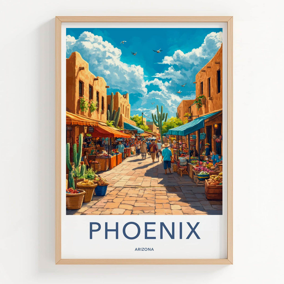 Phoenix Poster - Arizona Travel Art - Vibrant Street Market Home Decor