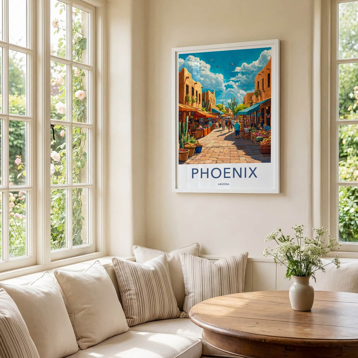 Phoenix Poster - Arizona Travel Art - Vibrant Street Market Home Decor