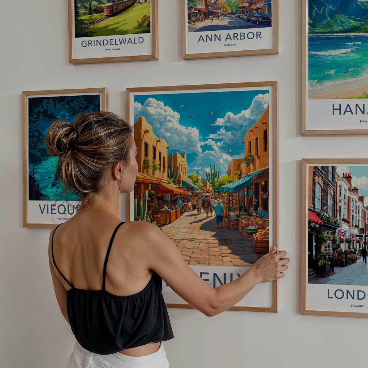 Phoenix Poster - Arizona Travel Art - Vibrant Street Market Home Decor
