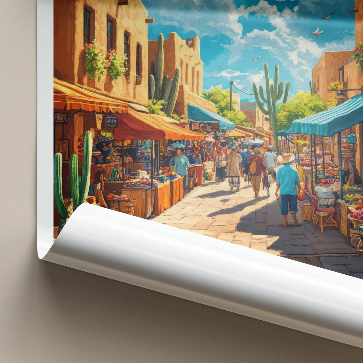 Phoenix Poster - Arizona Travel Art - Vibrant Street Market Home Decor
