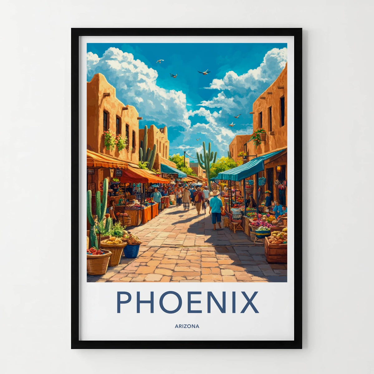 Phoenix Poster - Arizona Travel Art - Vibrant Street Market Home Decor