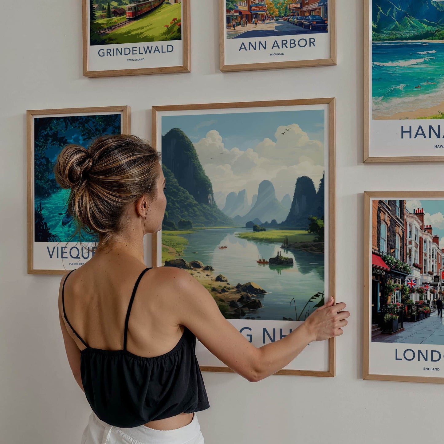 Phong Nha Poster - Vietnam Travel Art - Limestone Peaks River Home Decor