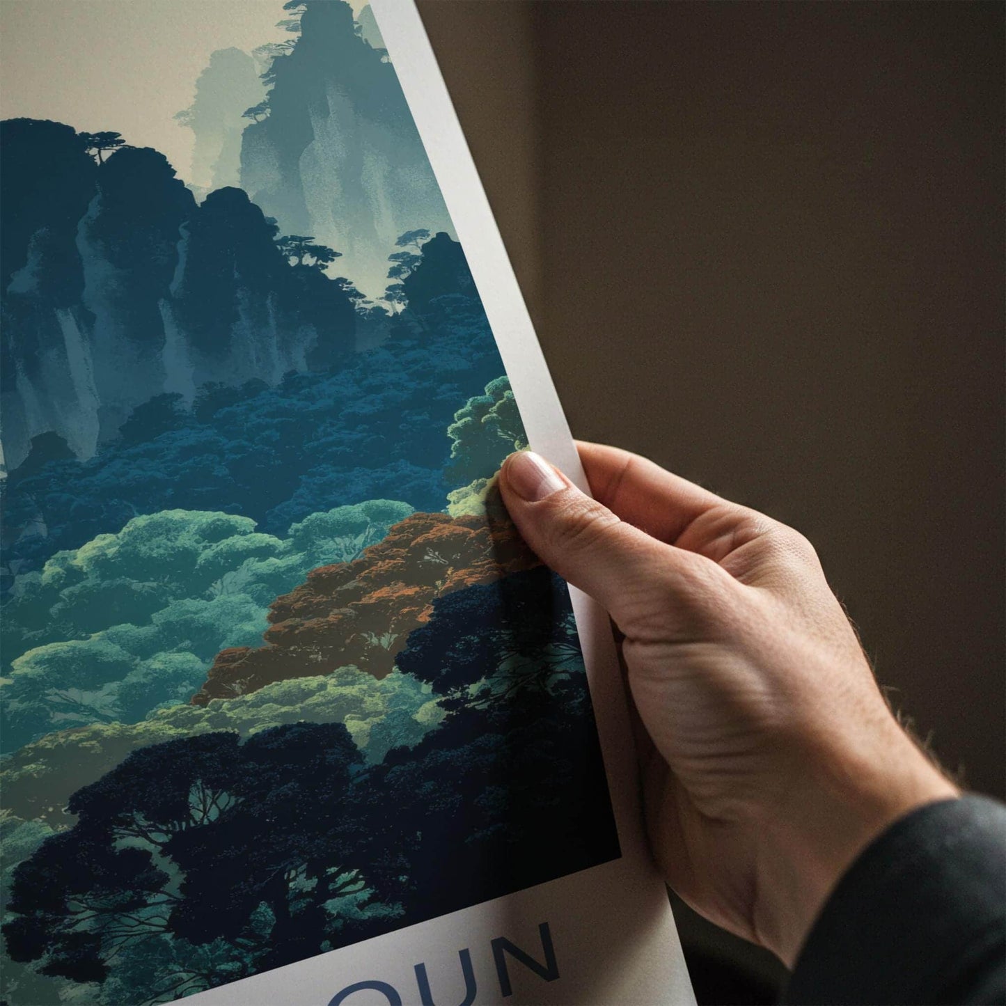 Phou Hin Poun Poster - Laos Wall Art - Misty Mountain Landscape Home Decor