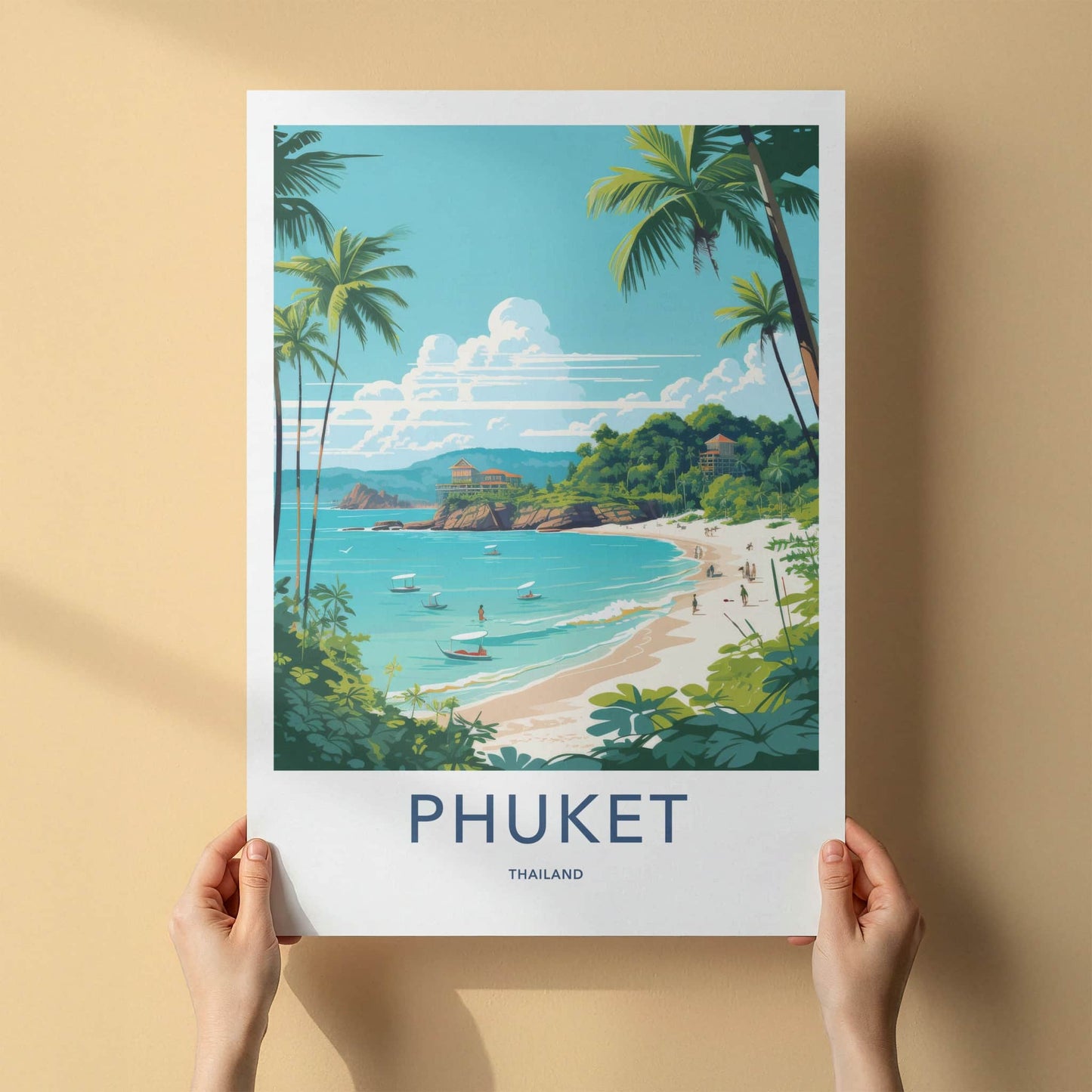 Phuket Poster - Thailand Travel Art - Tropical Beach Resort Home Decor