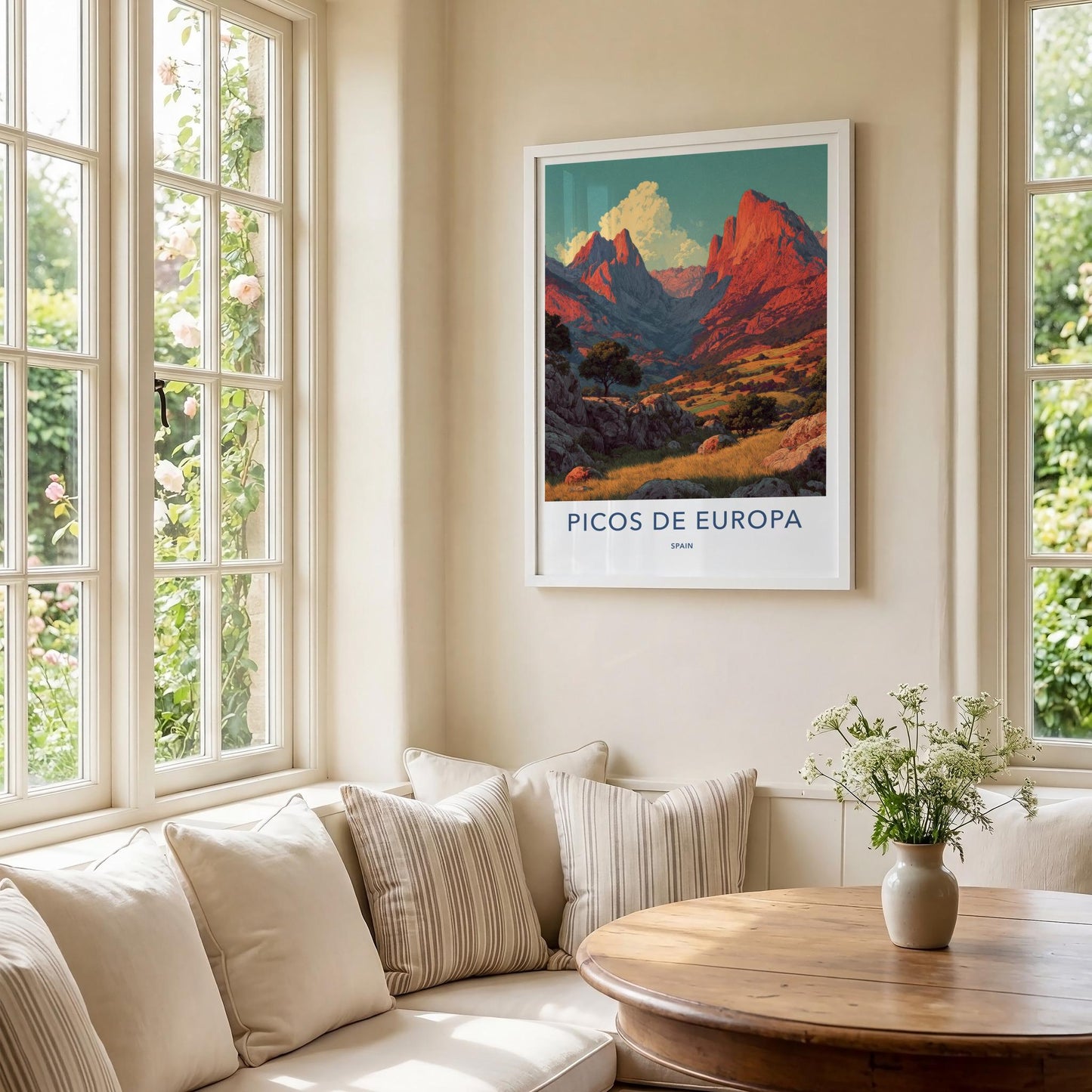 Picos De Europa Poster - Spain Travel Print - Vibrant Alpine Landscape Lounge Decor