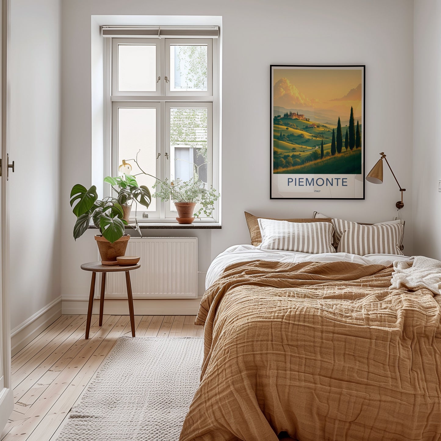 Piemonte Poster - Italy Travel Art - Green Hills Cypresses Home Decor