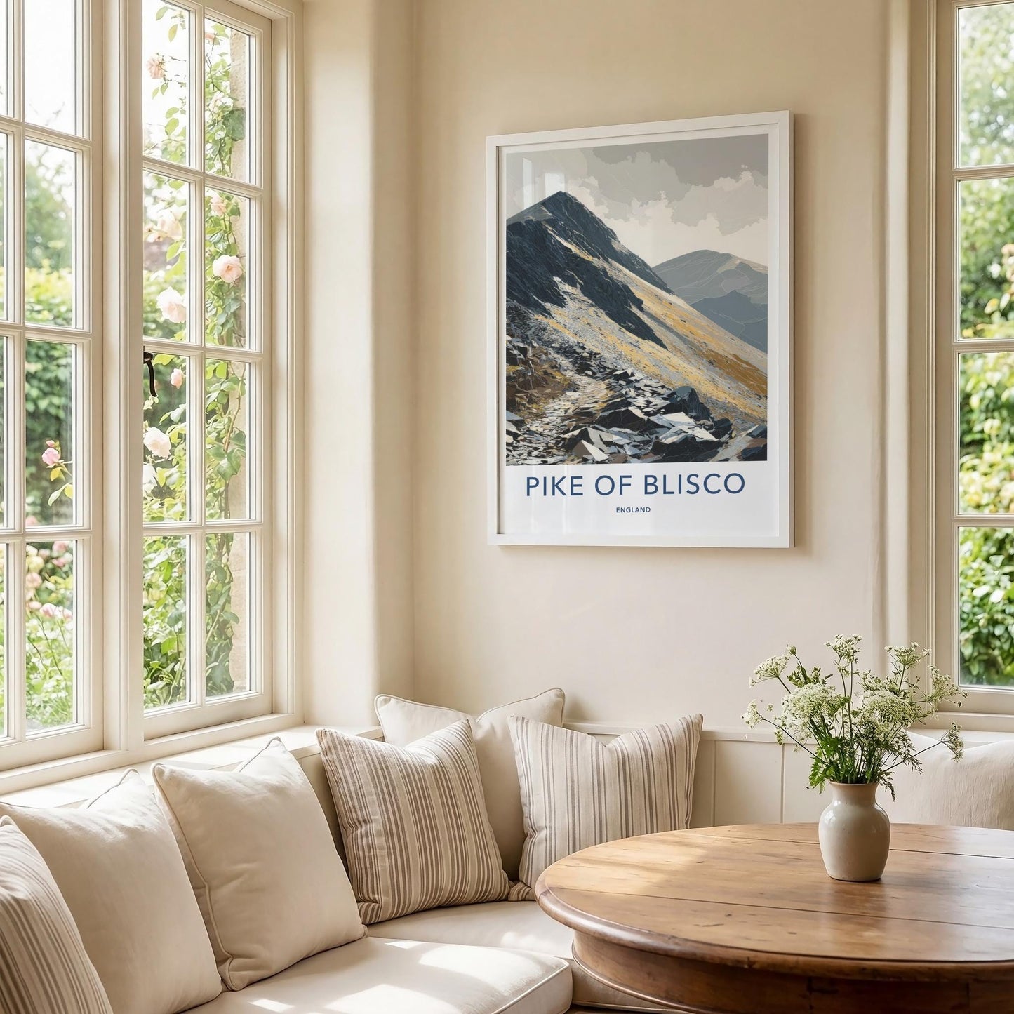 Pike Of Blisco Poster - England Travel Art - Golden Rocky Slopes Home Decor