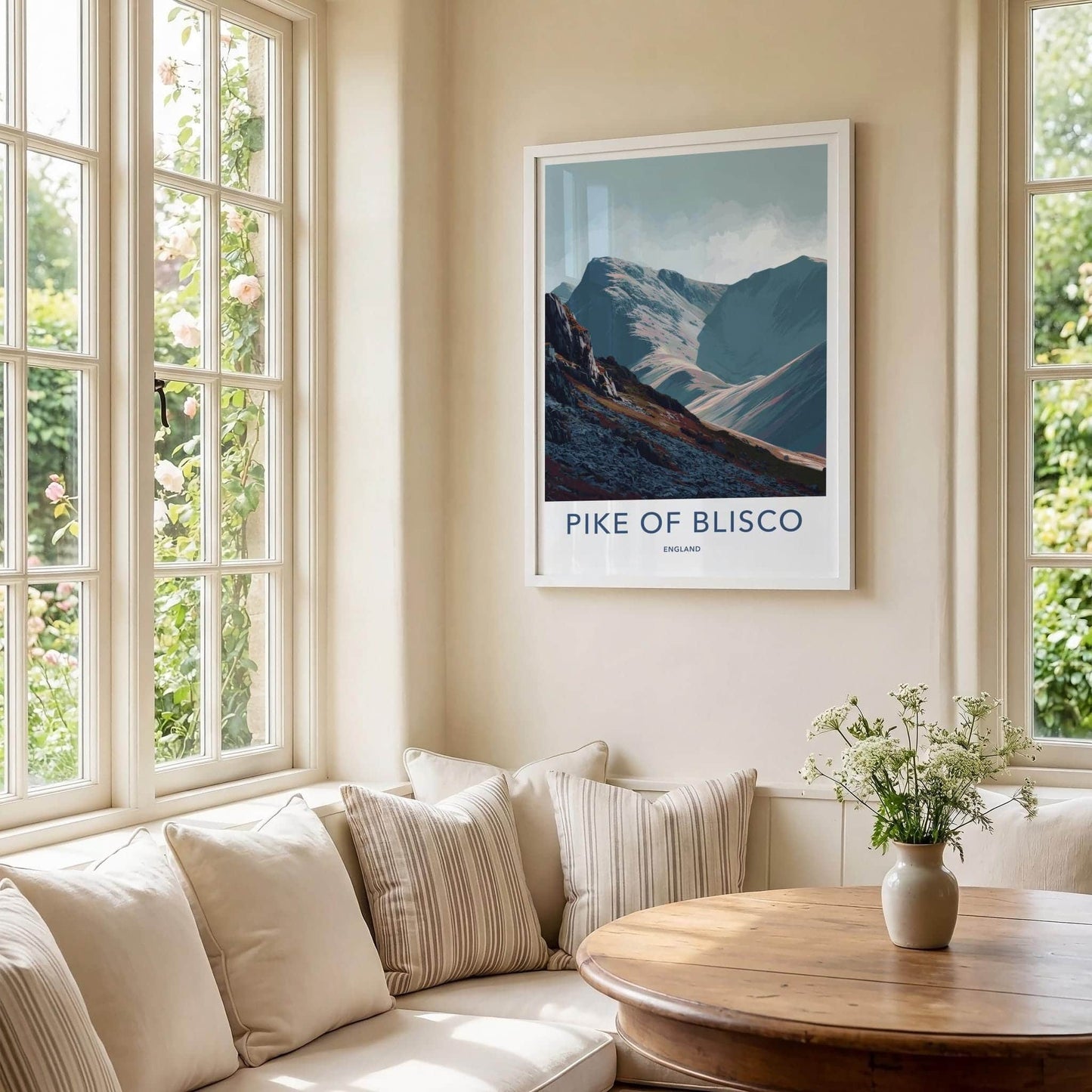Pike Of Blisco Poster - England Travel Art - Rugged Mountain Valley Wall Decor