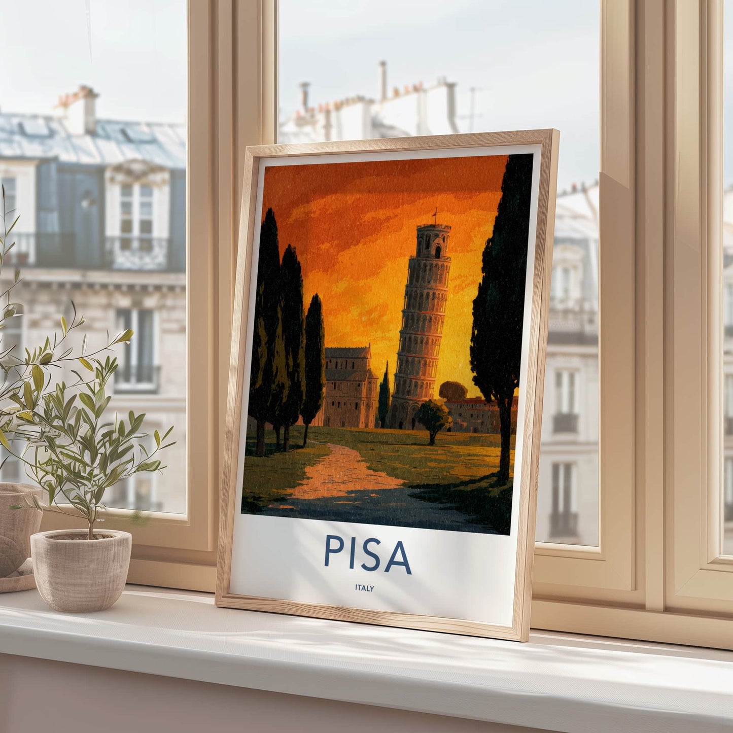Pisa Poster - Italy Fine Art - Leaning Tower Sunset Gallery Art