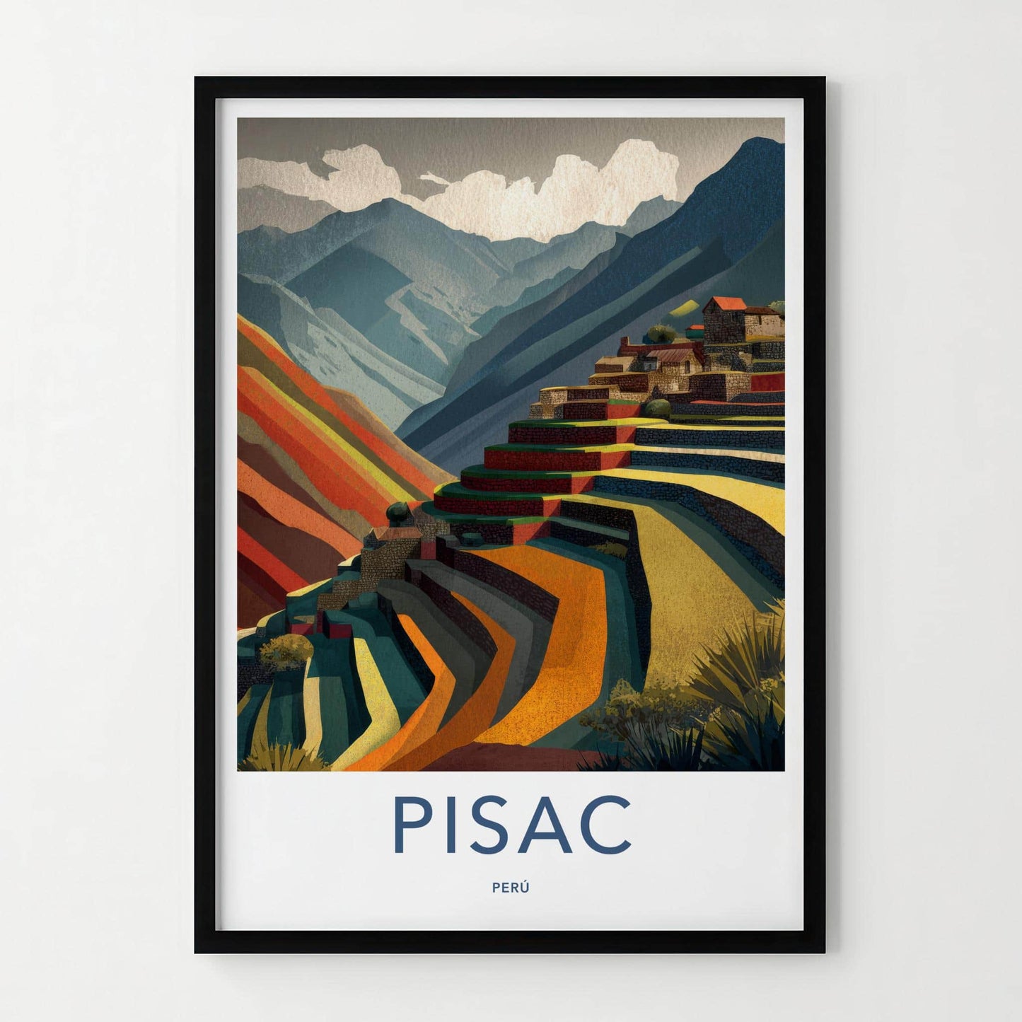 Pisac Poster - Peru Travel Art - Mountain Inca Terraces Home Decor
