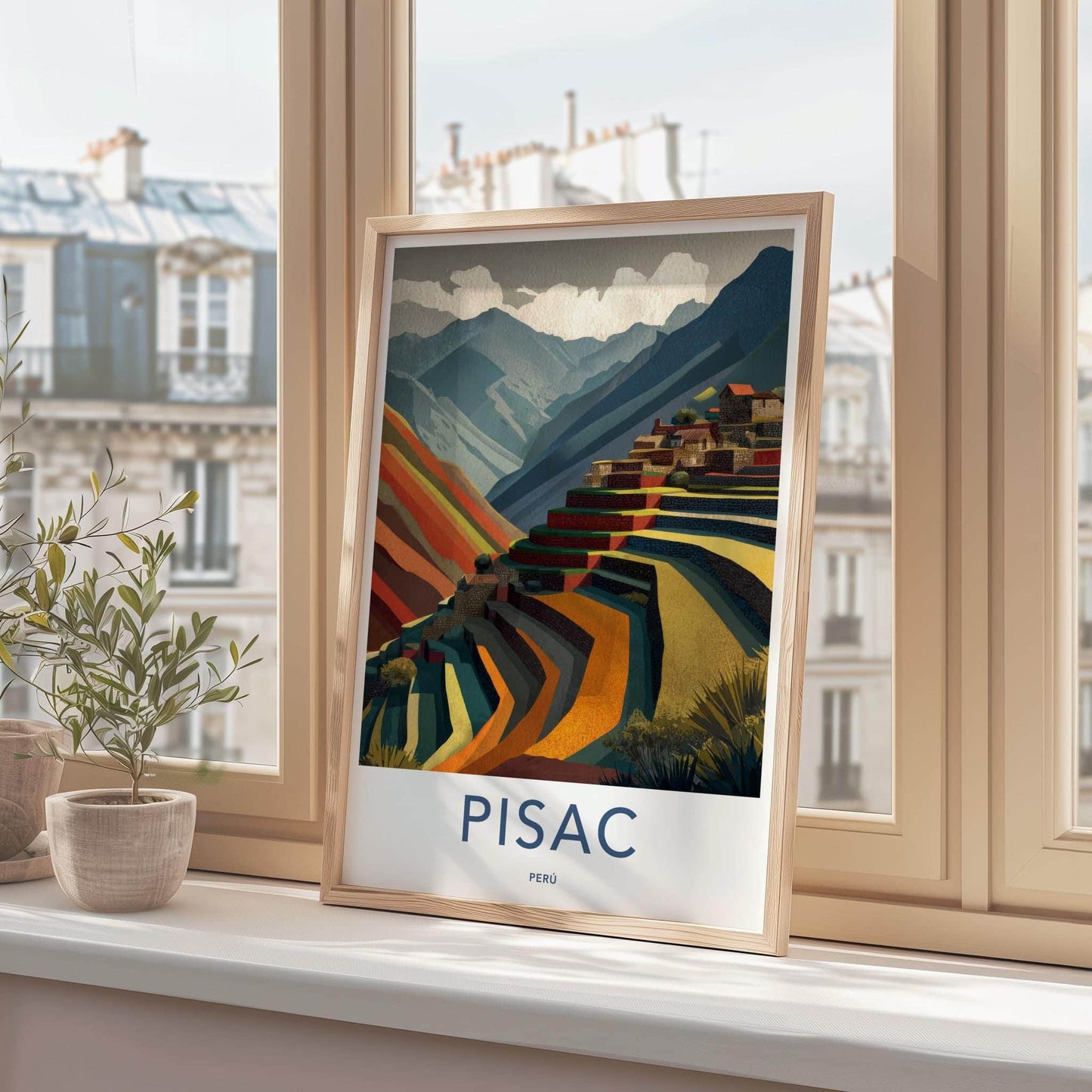 Pisac Poster - Peru Travel Art - Mountain Inca Terraces Home Decor