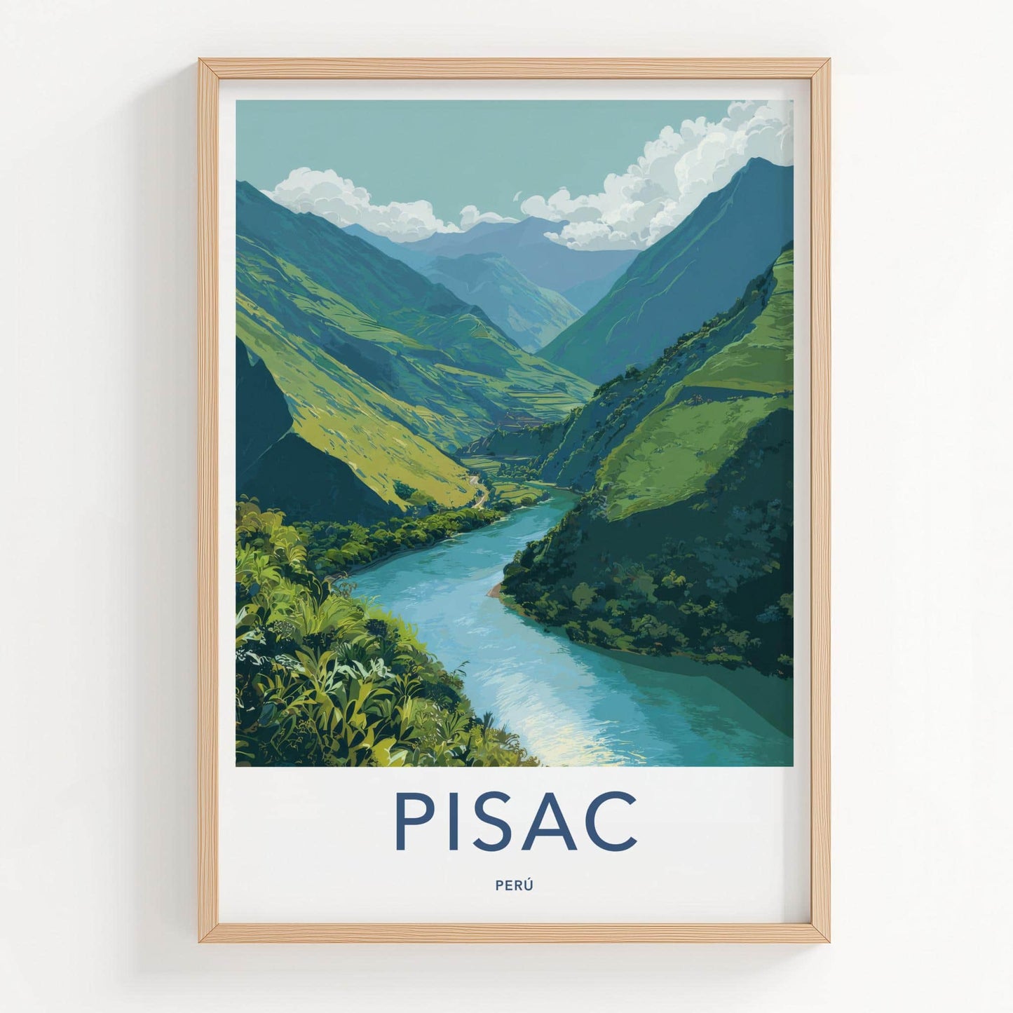 Pisac Poster - Peru Wall Art - Andean River Landscape Home Decor
