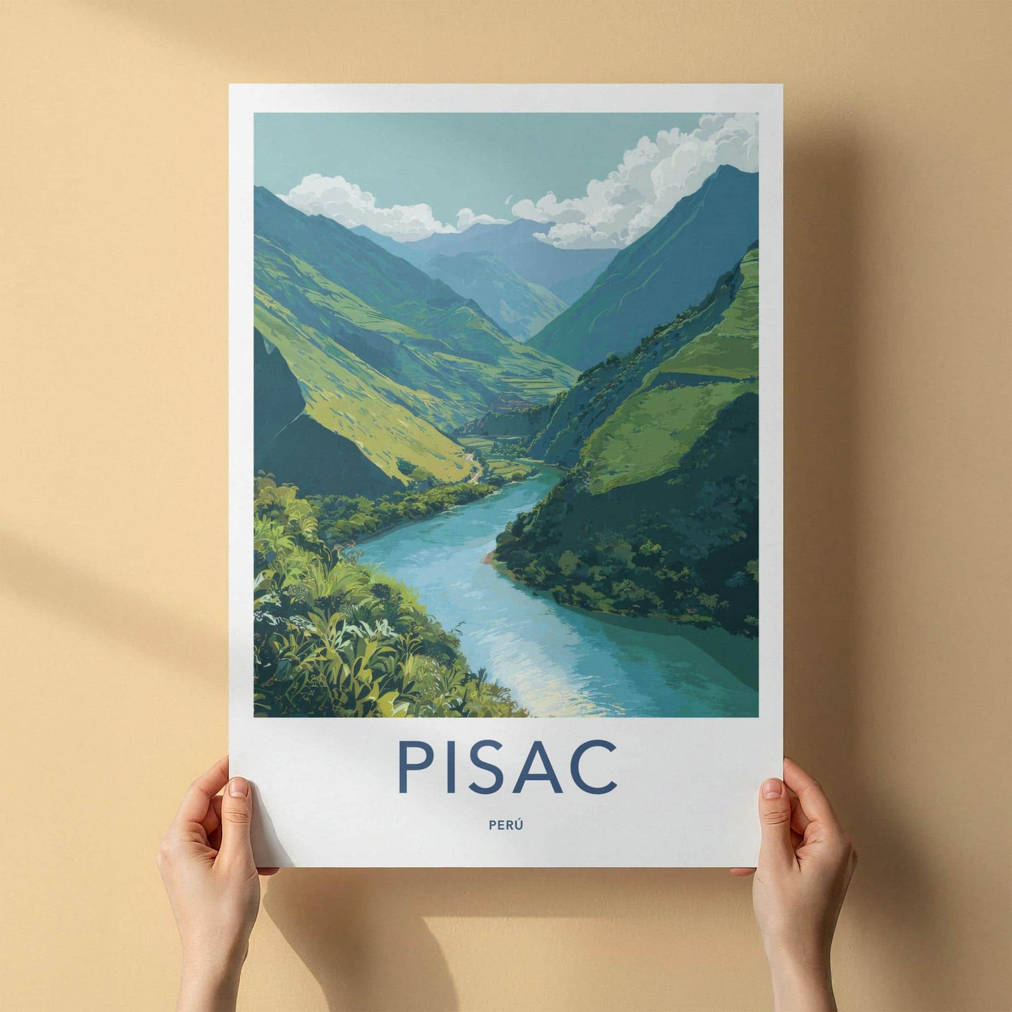 Pisac Poster - Peru Wall Art - Andean River Landscape Home Decor