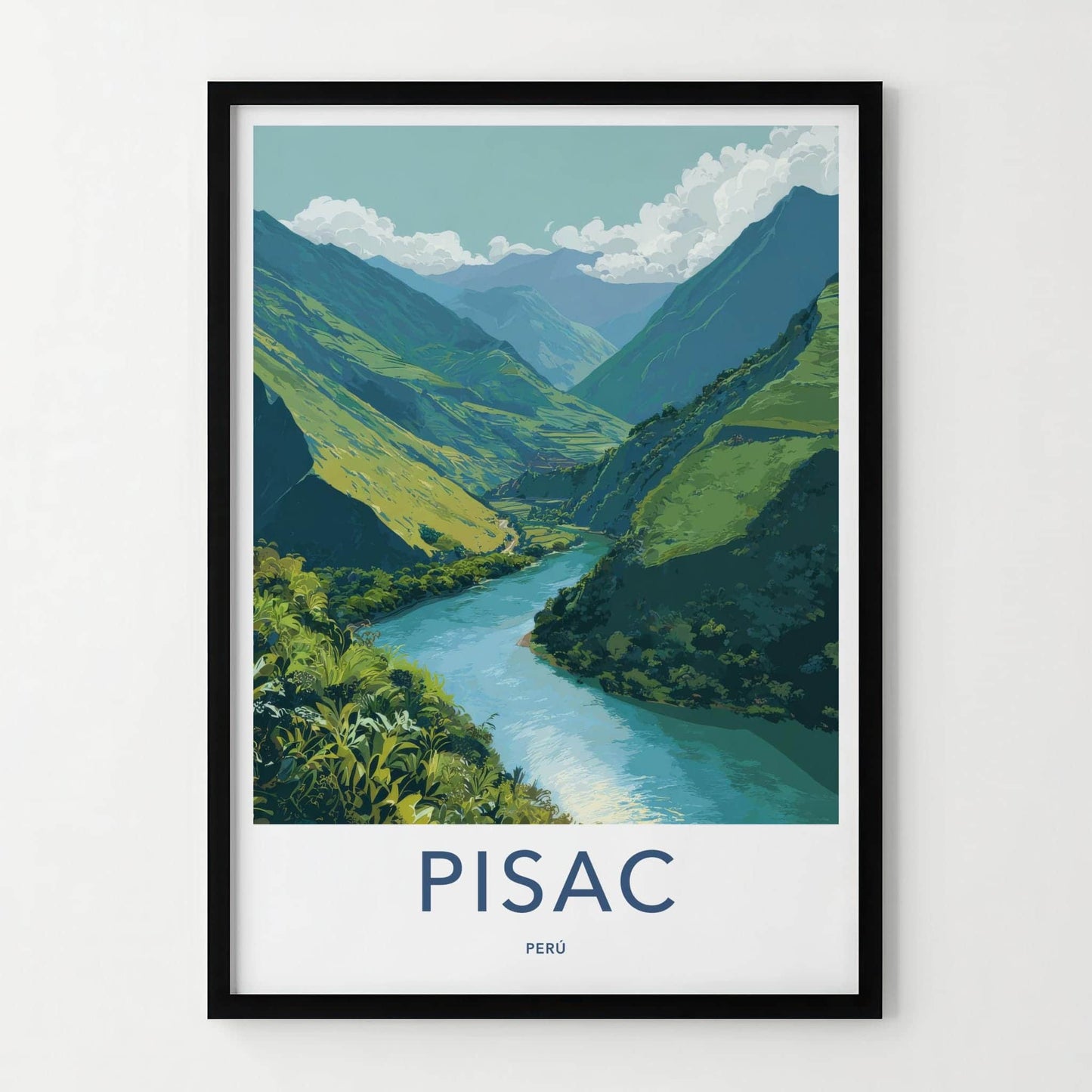 Pisac Poster - Peru Wall Art - Andean River Landscape Home Decor