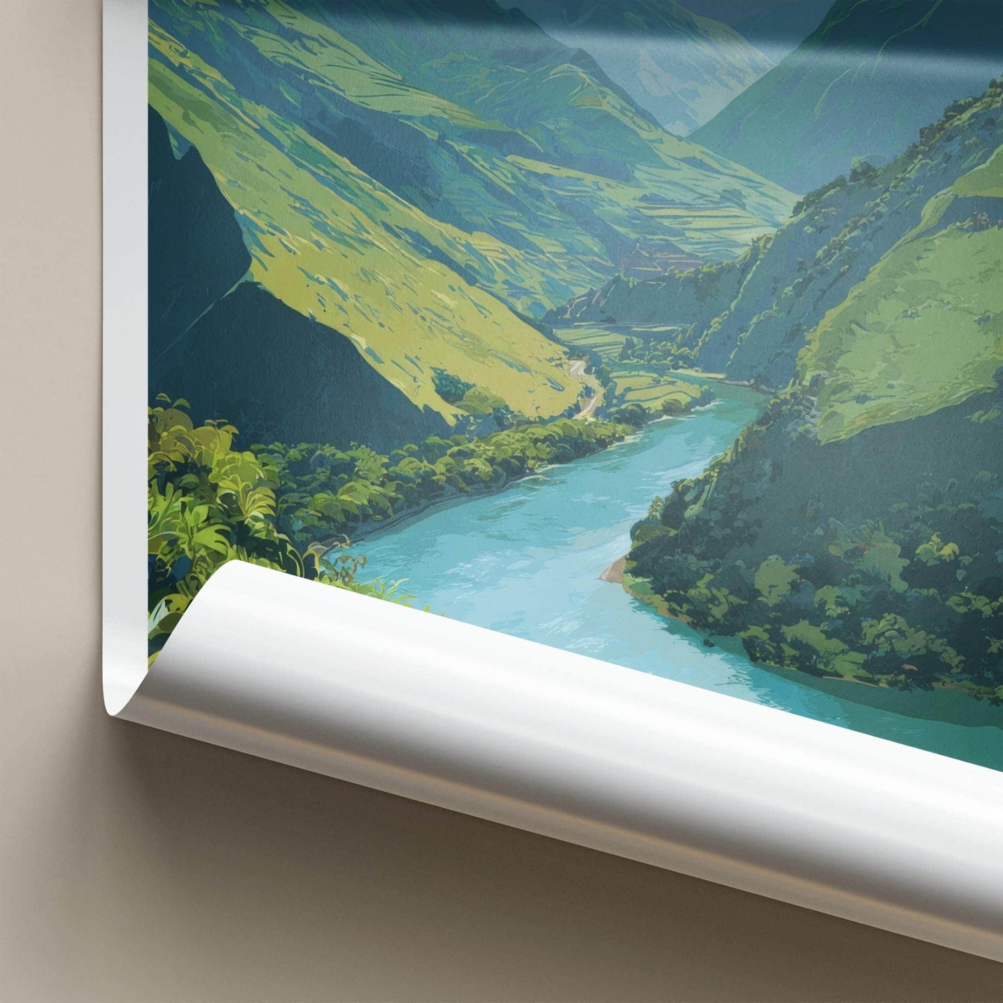 Pisac Poster - Peru Wall Art - Andean River Landscape Home Decor