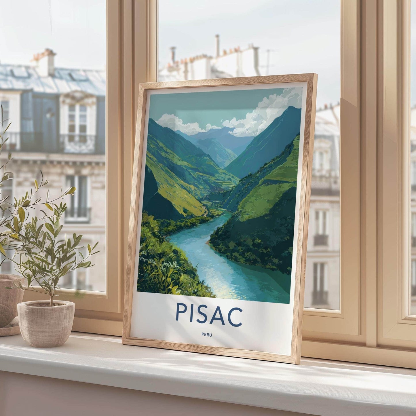 Pisac Poster - Peru Wall Art - Andean River Landscape Home Decor