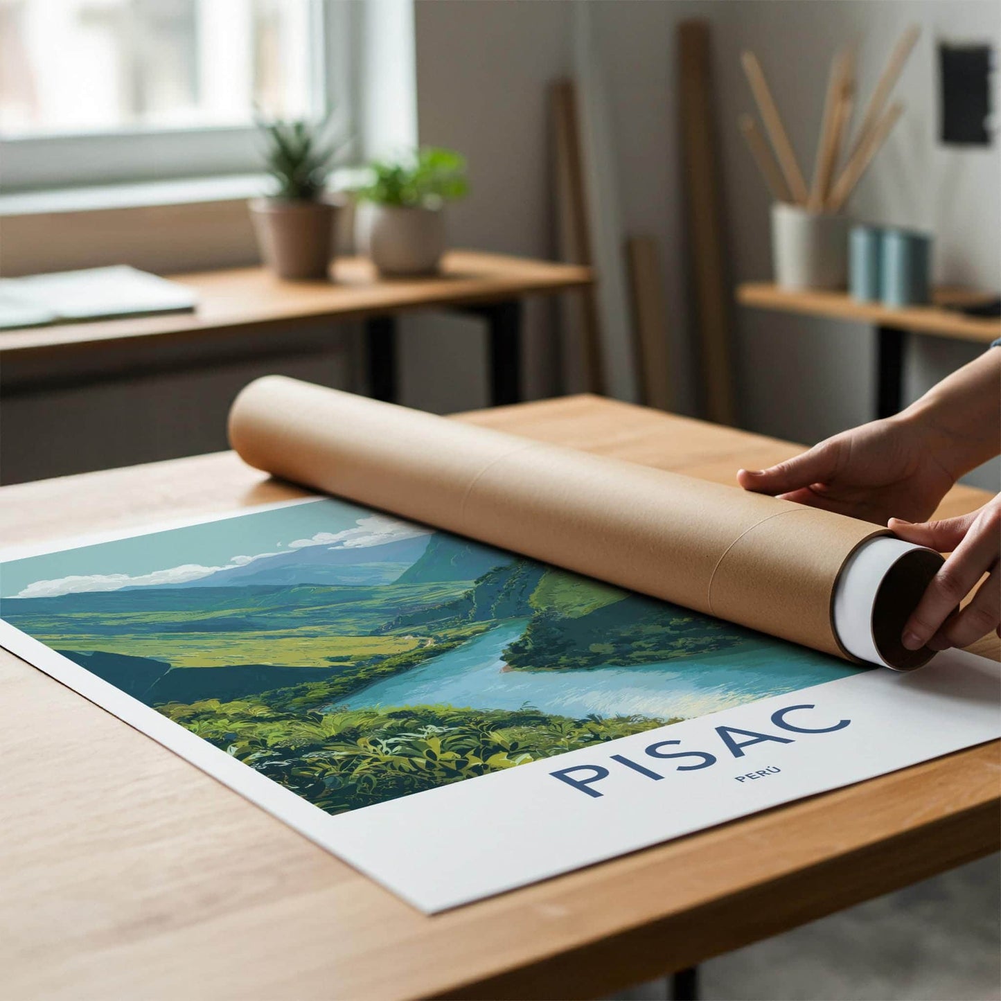 Pisac Poster - Peru Wall Art - Andean River Landscape Home Decor