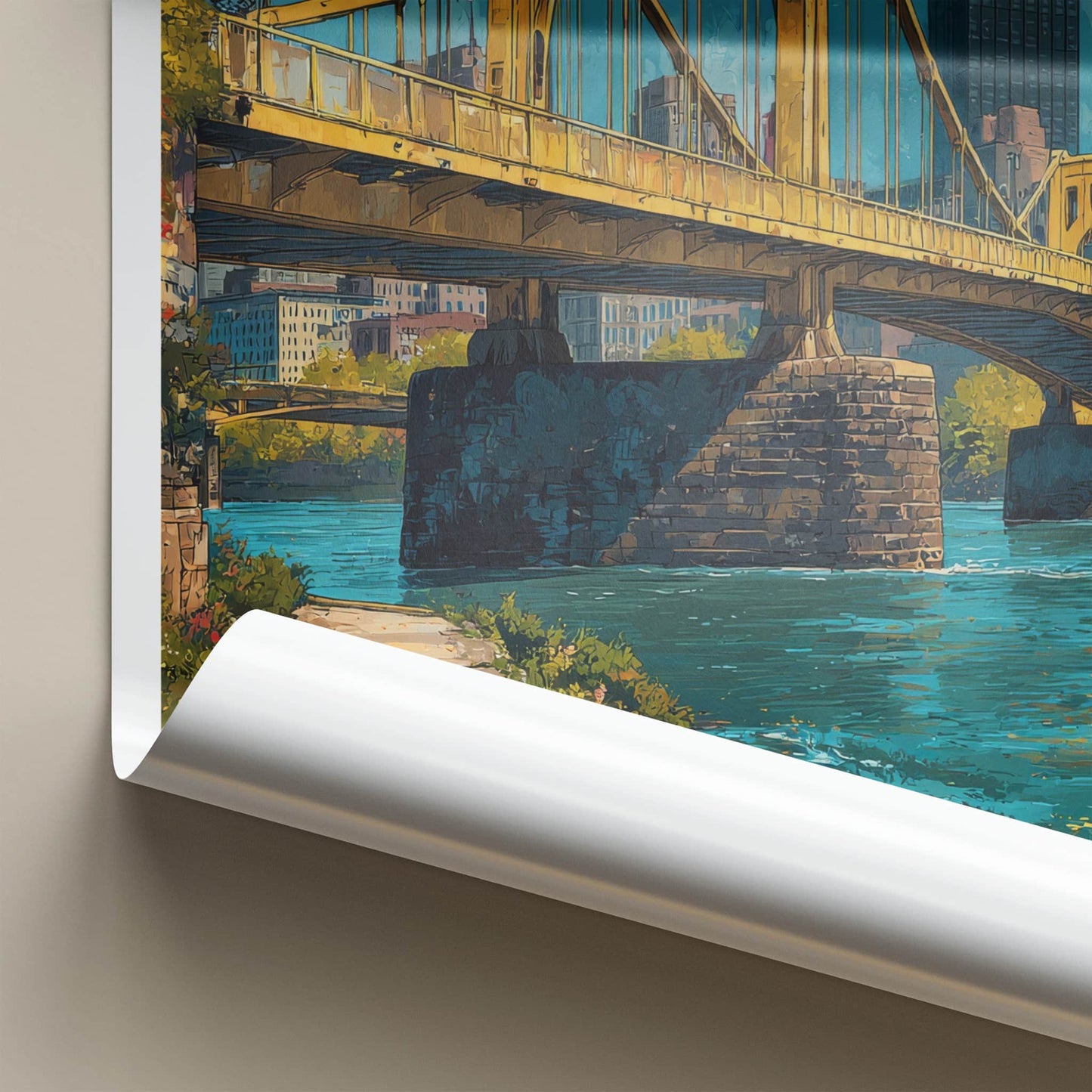 Pittsburgh Poster - Pennsylvania Travel Art - Vibrant River City Home Decor