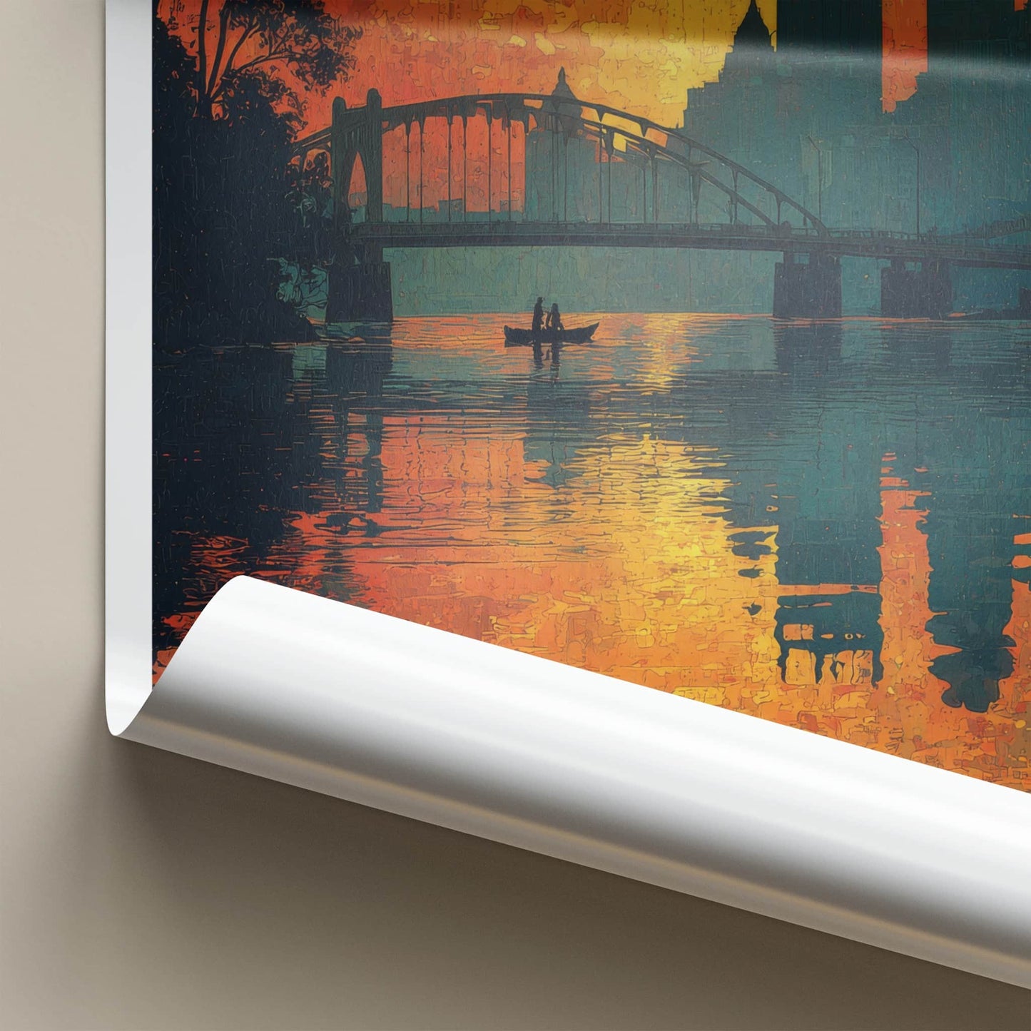 Pittsburgh Poster - Pennsylvania Travel Print - River City Sunset Home Decor