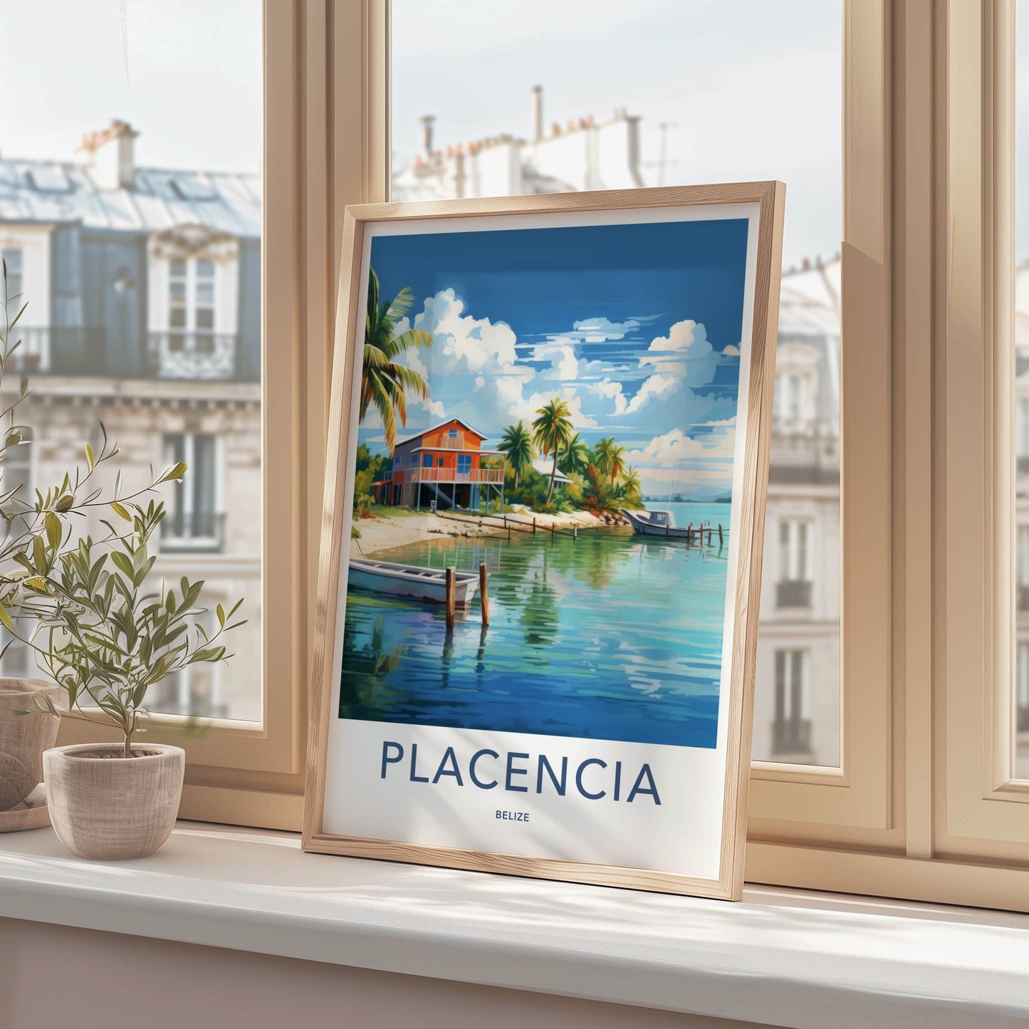 Placencia Poster - Belize Travel Art - Tropical Beach House Home Decor
