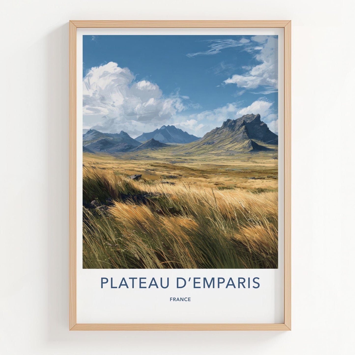 Plateau D'Emparis Poster - France Travel Art - Grassy Mountain Vista Home Decor