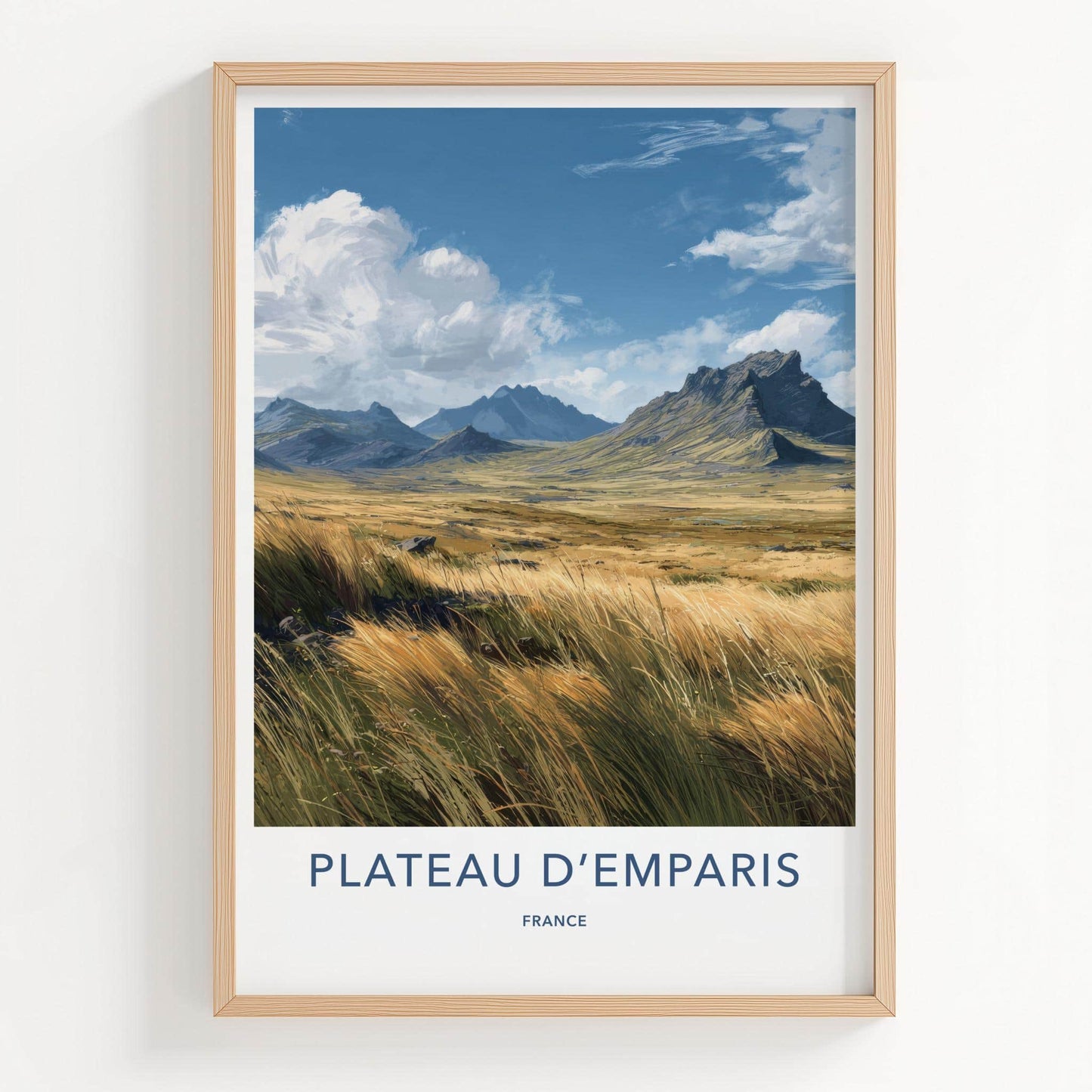 Plateau D'Emparis Poster - France Travel Art - Grassy Mountain Vista Home Decor