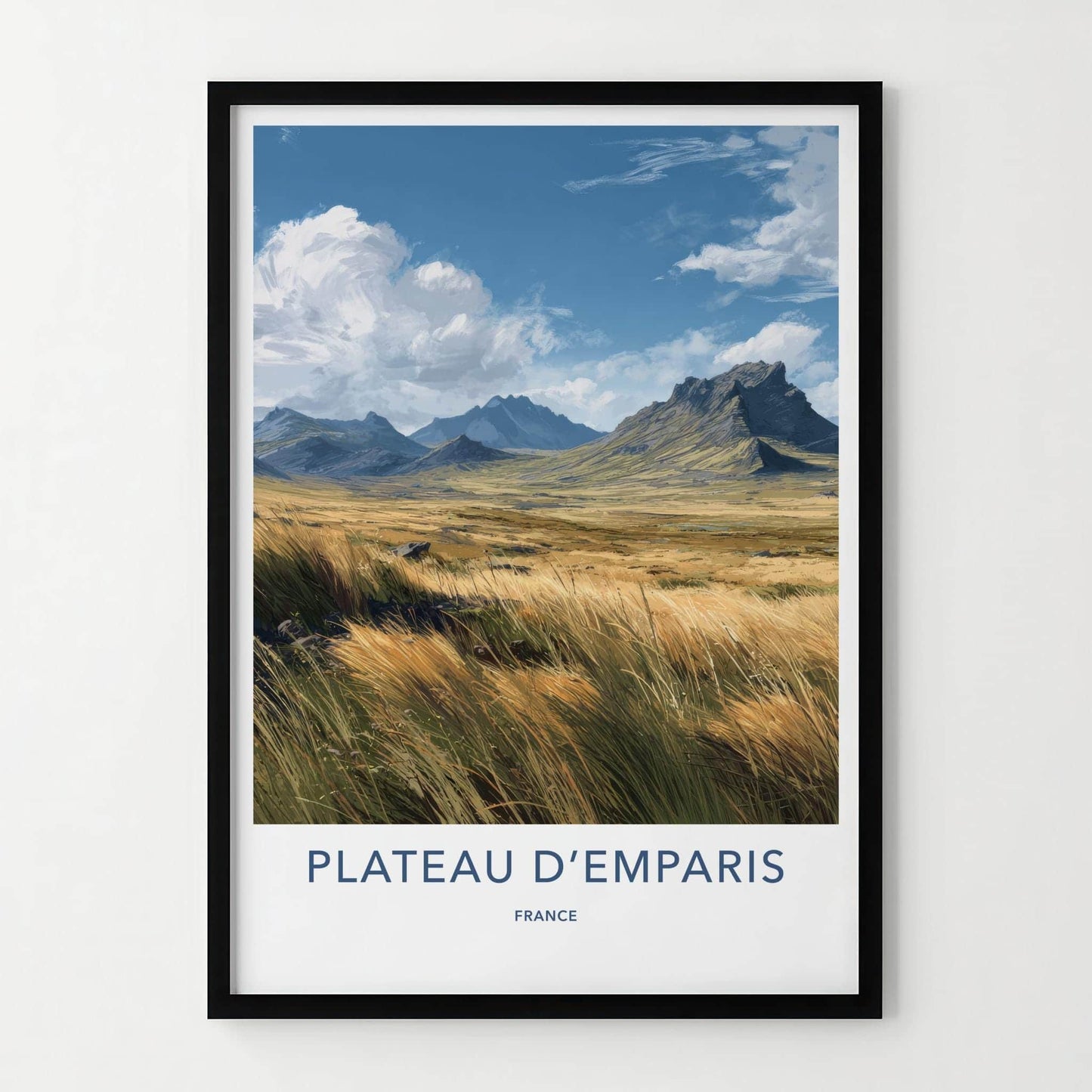 Plateau D'Emparis Poster - France Travel Art - Grassy Mountain Vista Home Decor