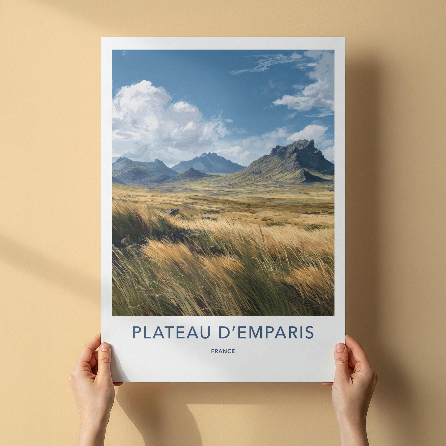 Plateau D'Emparis Poster - France Travel Art - Grassy Mountain Vista Home Decor