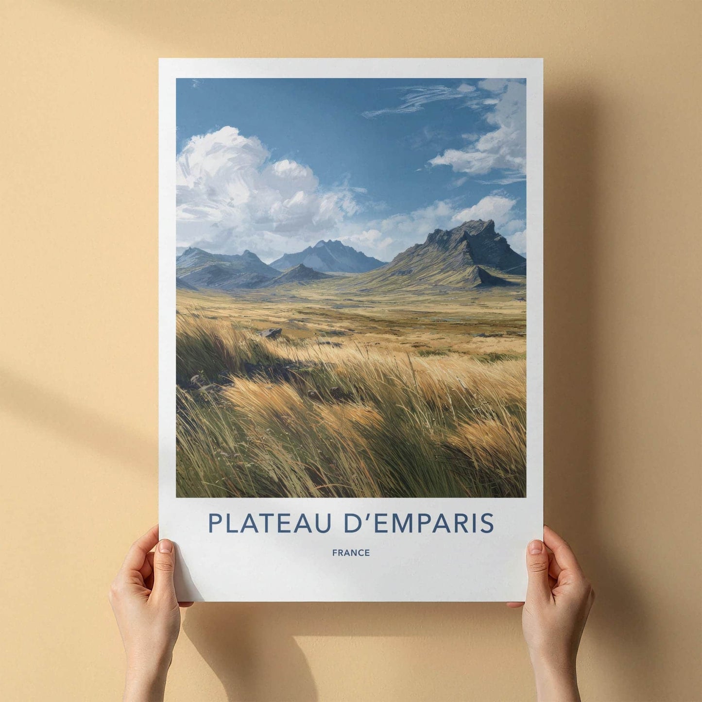 Plateau D'Emparis Poster - France Travel Art - Grassy Mountain Vista Home Decor