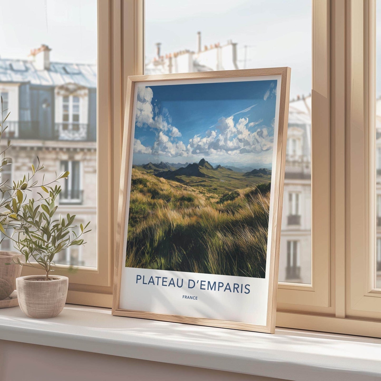 Plateau Demparis Poster - France Travel Art - Windy Mountain Grass Home Decor