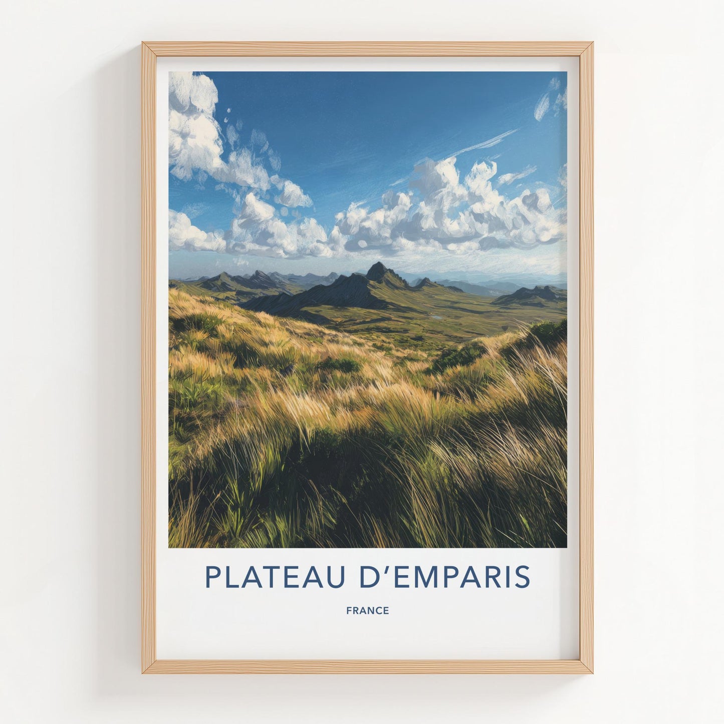 Plateau Demparis Poster - France Travel Art - Windy Mountain Grass Home Decor