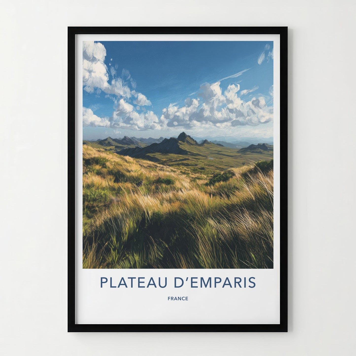 Plateau Demparis Poster - France Travel Art - Windy Mountain Grass Home Decor