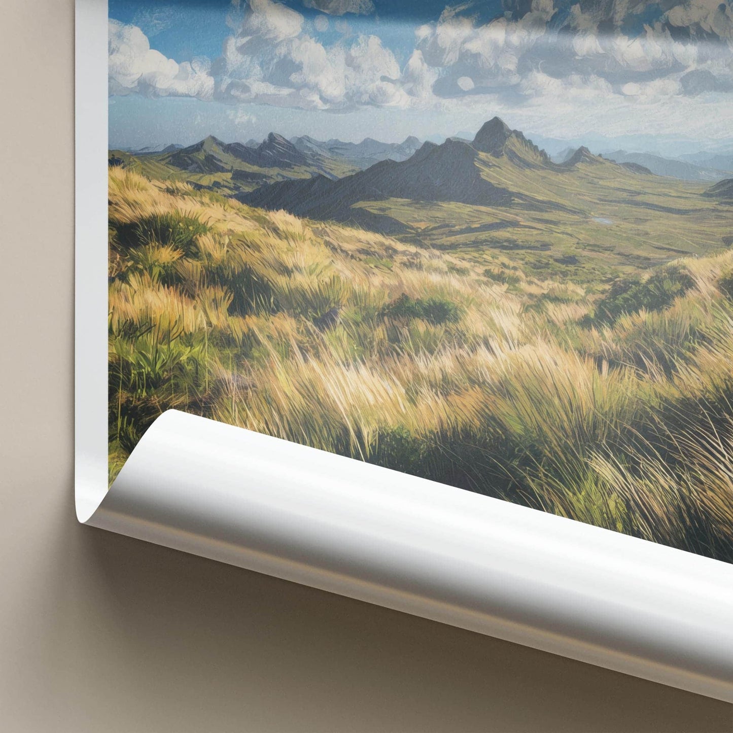 Plateau Demparis Poster - France Travel Art - Windy Mountain Grass Home Decor