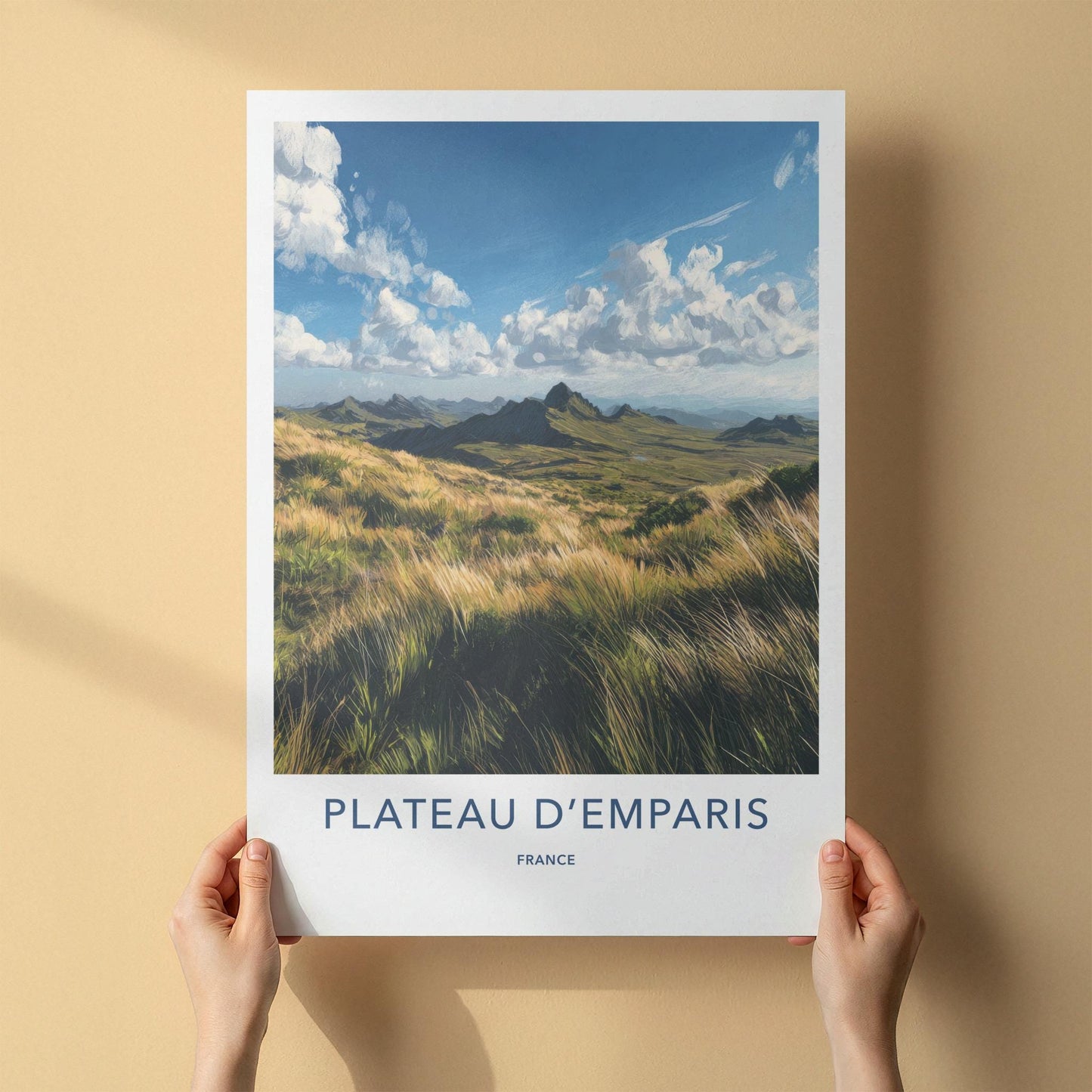 Plateau Demparis Poster - France Travel Art - Windy Mountain Grass Home Decor