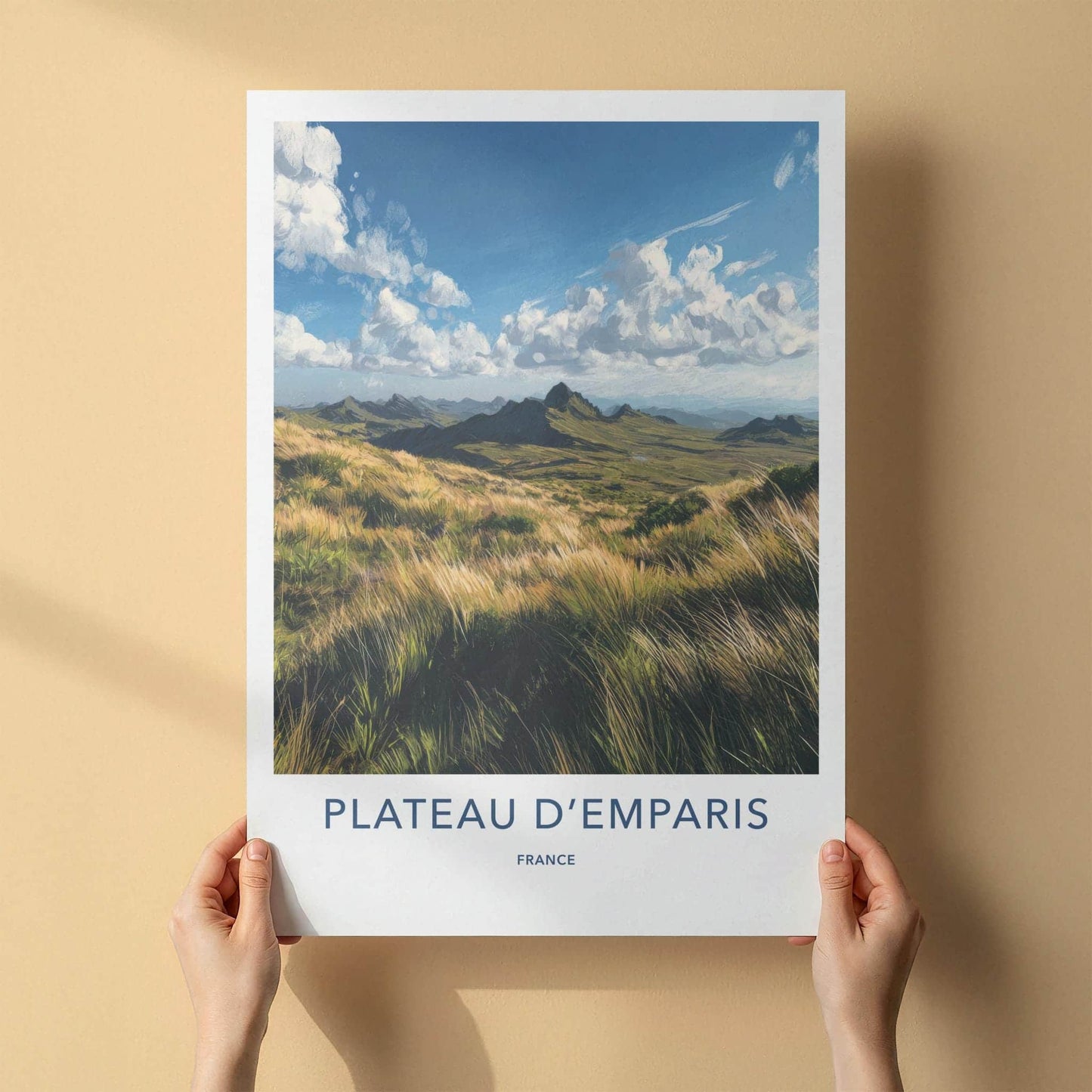 Plateau Demparis Poster - France Travel Art - Windy Mountain Grass Home Decor
