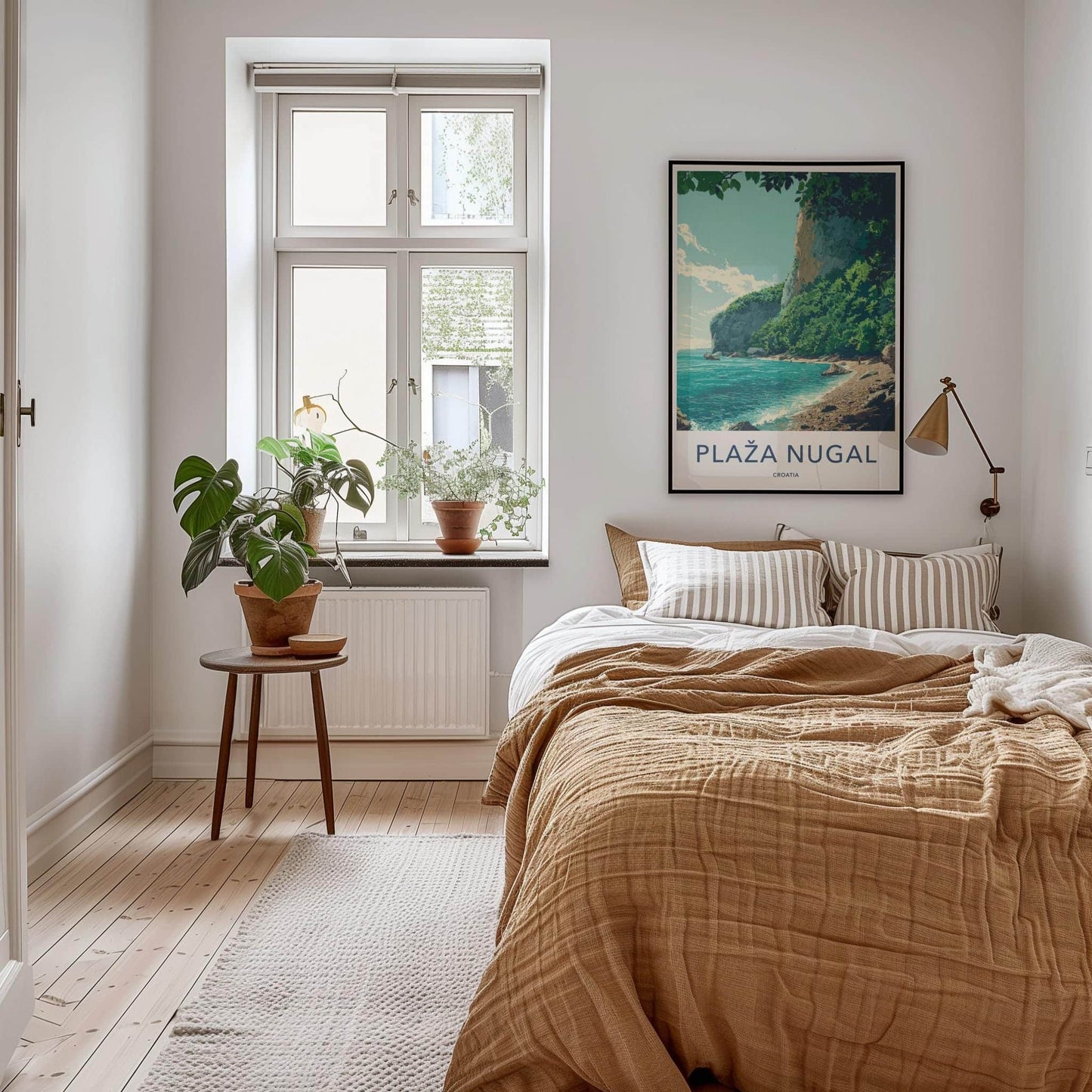 Plaza Nugal Poster - Croatia Travel Art - Lush Cliffside Beach Home Decor