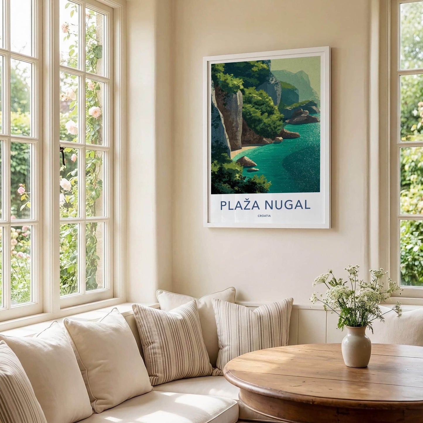 Plaza Nugal Poster - Croatia Travel Art - Secluded Beach Cove Home Decor