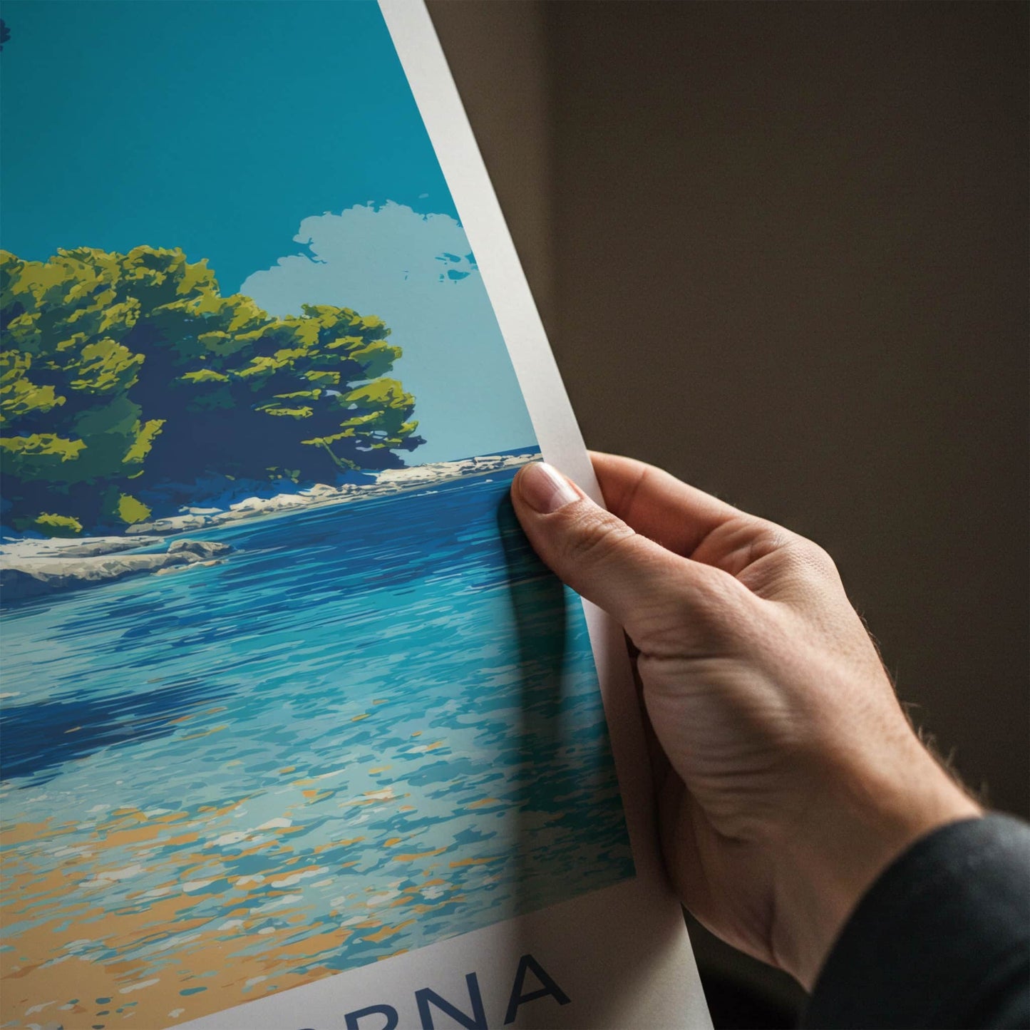 Plaza Srebrna Poster Croatia Travel Art Beachfront Houses Gallery Art