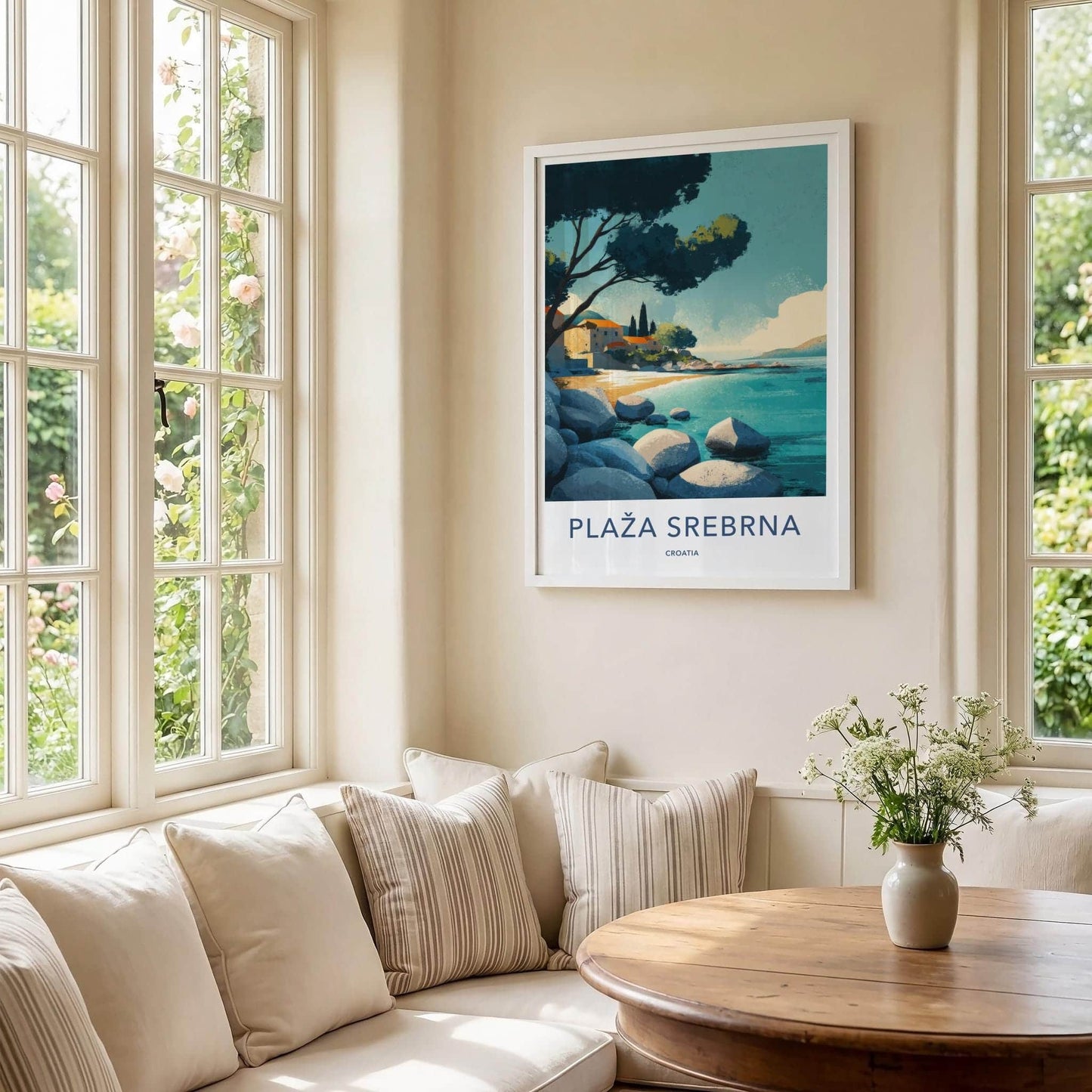 Plaza Srebrna Poster - Croatia Travel Art - Rocky Beach View Home Decor