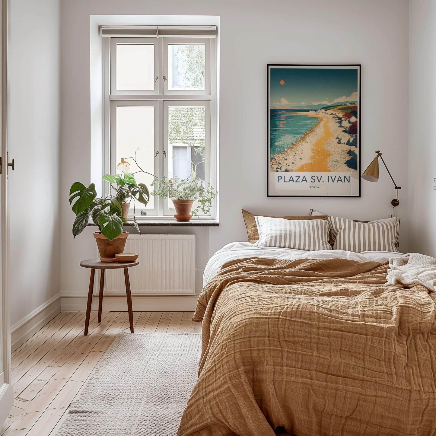 PLAZA SV. IVAN Poster - Croatia Travel Art - Vibrant Coastal Beach Home Decor