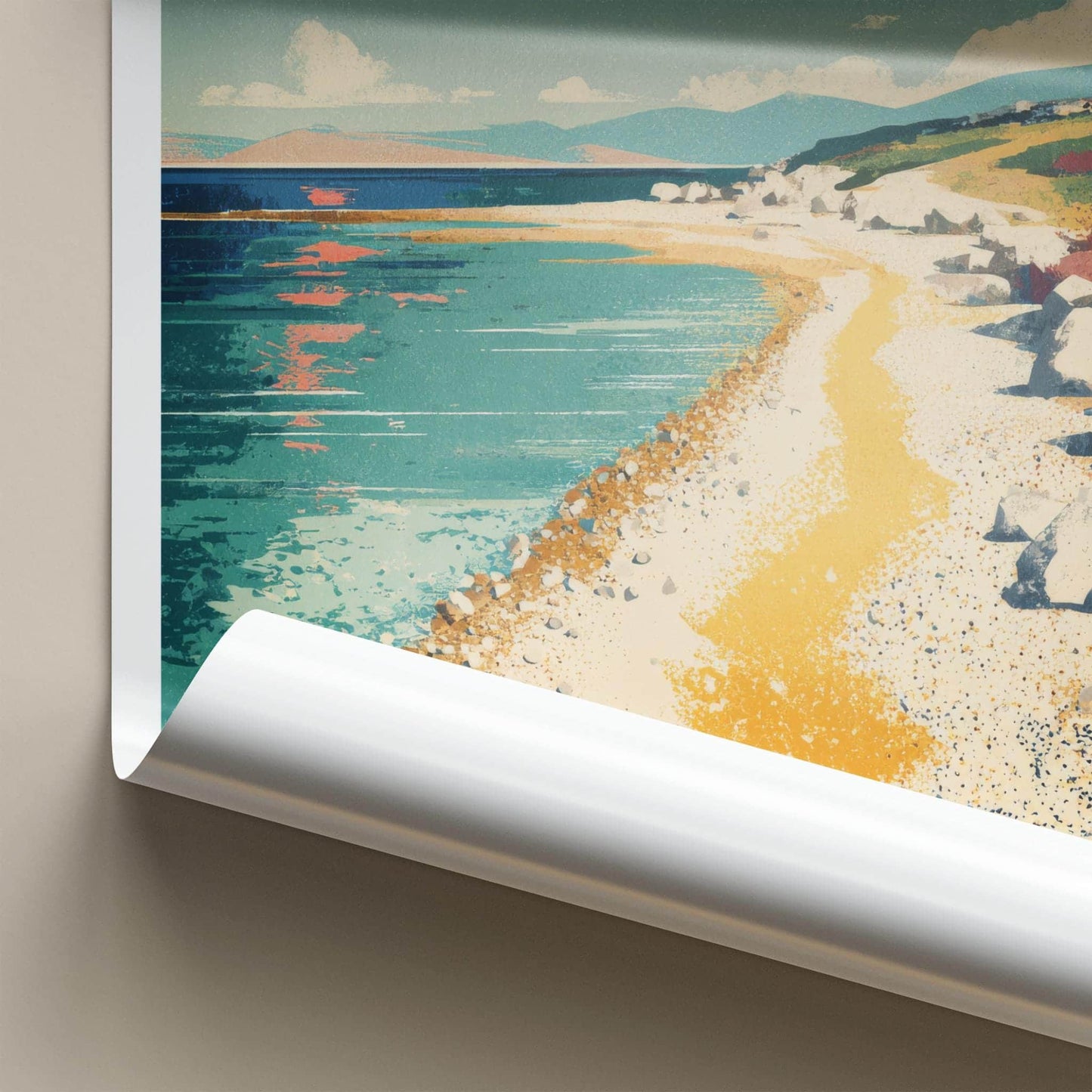 PLAZA SV. IVAN Poster - Croatia Travel Art - Vibrant Coastal Beach Home Decor