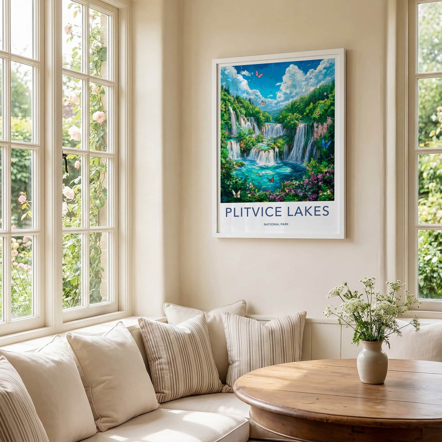 Plitvice Lakes National Park Poster - Croatia Wall Art - Lush Green Waterfalls Home Decor