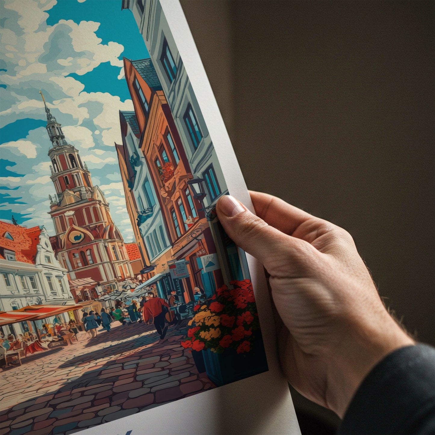 Plzen Poster - Czech Republic Travel Art - Lively City Square Home Decor