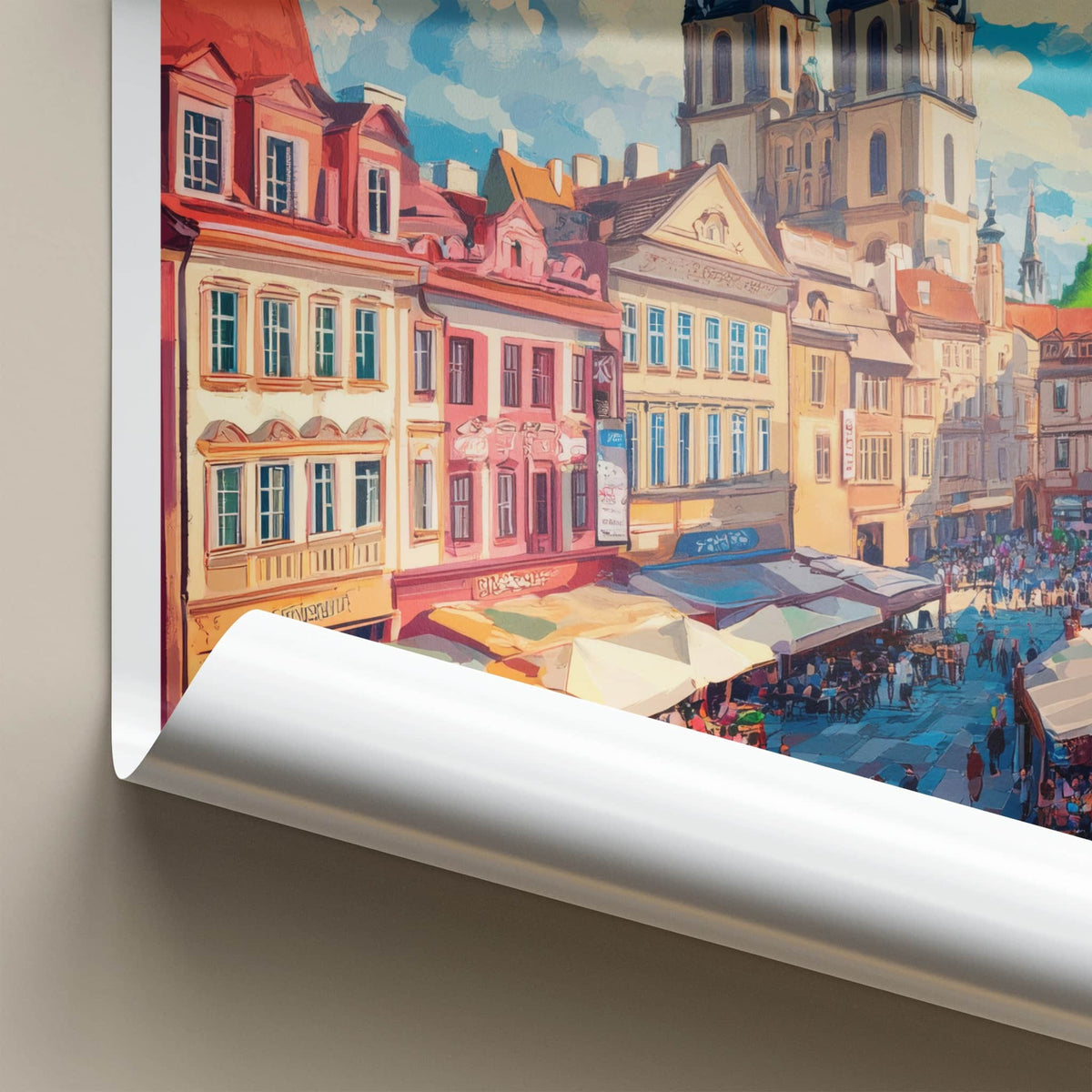 Plzen Poster - Czech Republic Travel Art - Vibrant City Square Home Decor