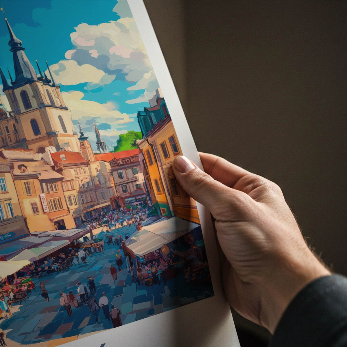 Plzen Poster - Czech Republic Travel Art - Vibrant City Square Home Decor