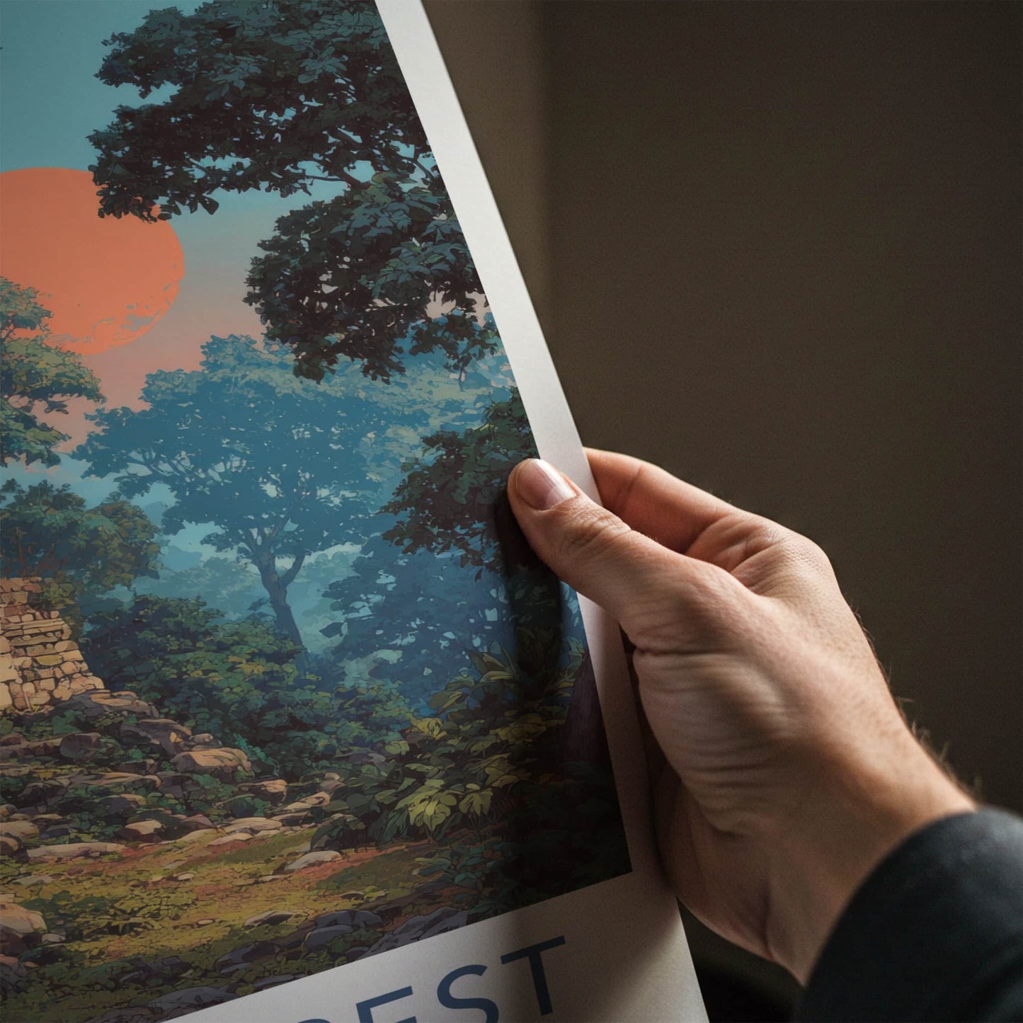 Polo Forest Poster - India Gujarat Ancient Ruins Travel Art Home Decor