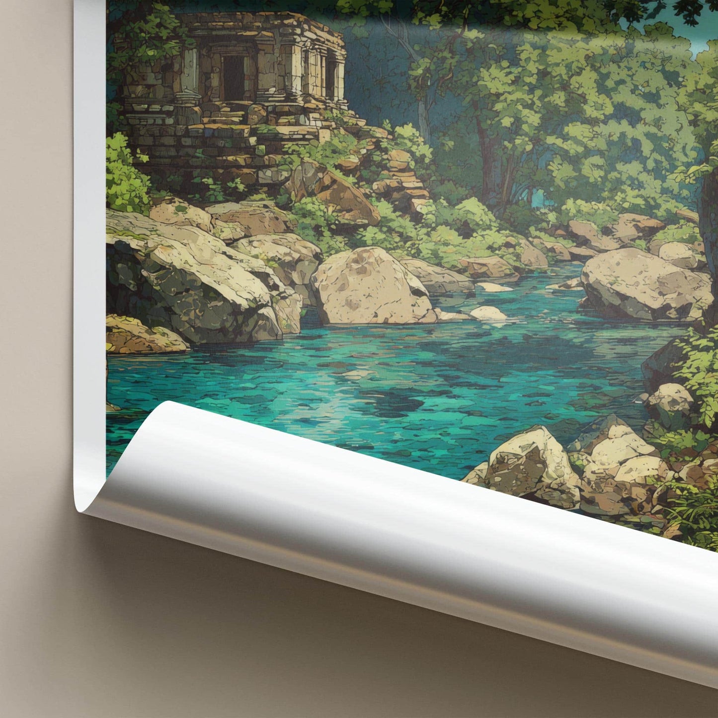 Polo Forest Poster - India Travel Art - Gujarat Ancient Ruins Home Decor