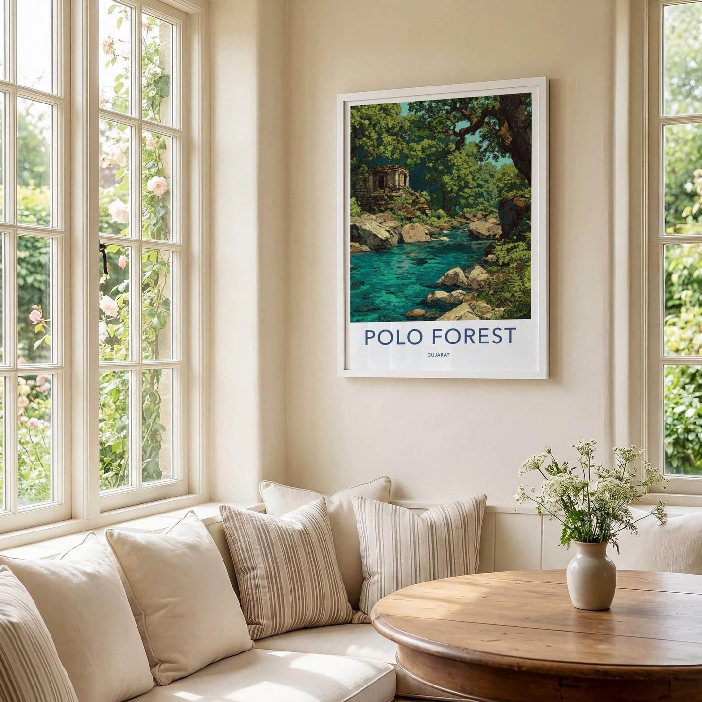 Polo Forest Poster - India Travel Art - Gujarat Ancient Ruins Home Decor