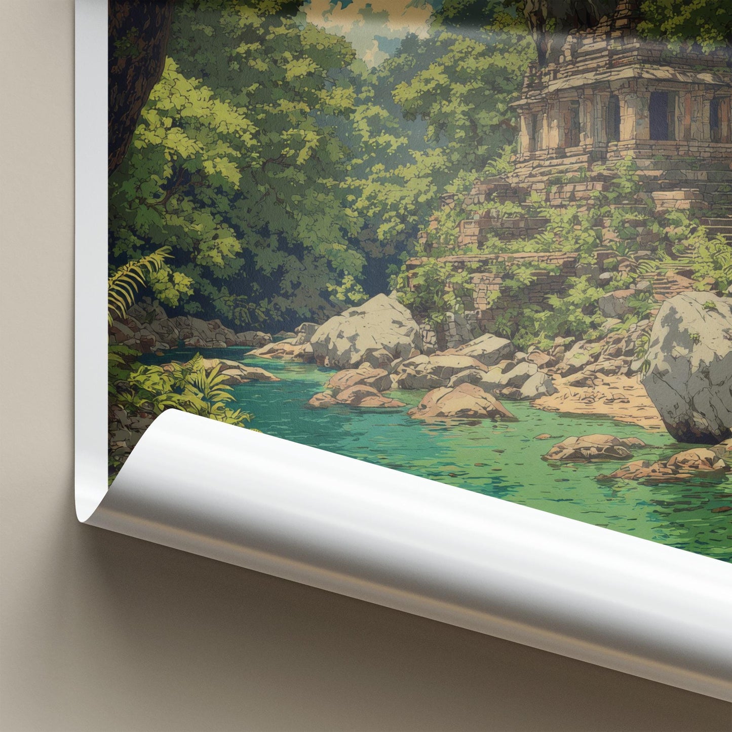 Polo Forest Poster - India Travel Art - Gujarat Forest Temple Home Decor