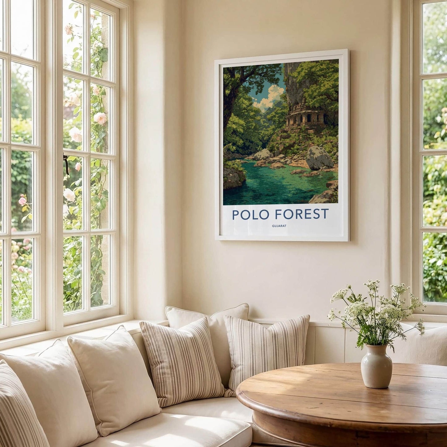 Polo Forest Poster - India Travel Art - Gujarat Forest Temple Home Decor